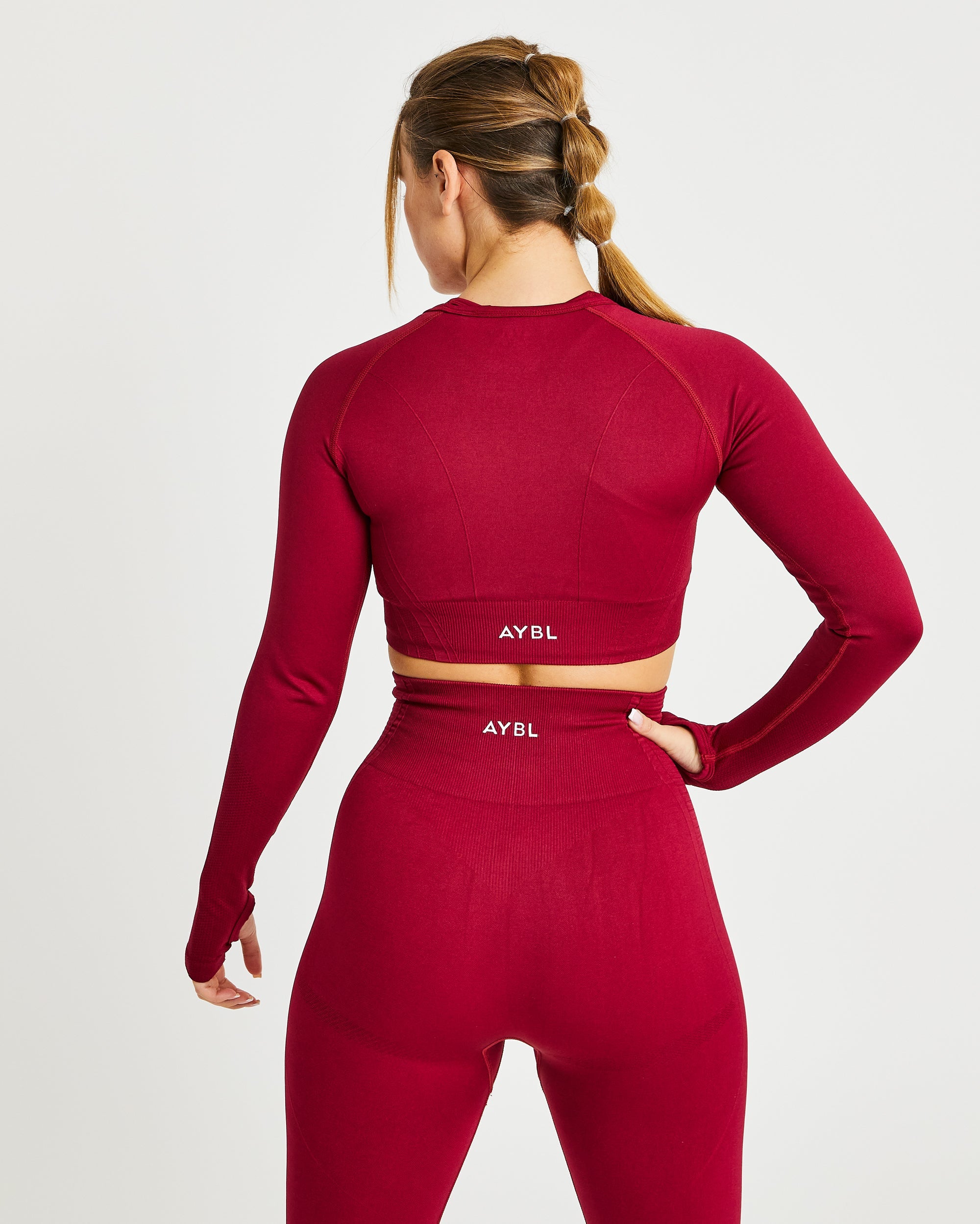 Balance V2 Seamless Long Sleeve Crop Top - Rumba Rot