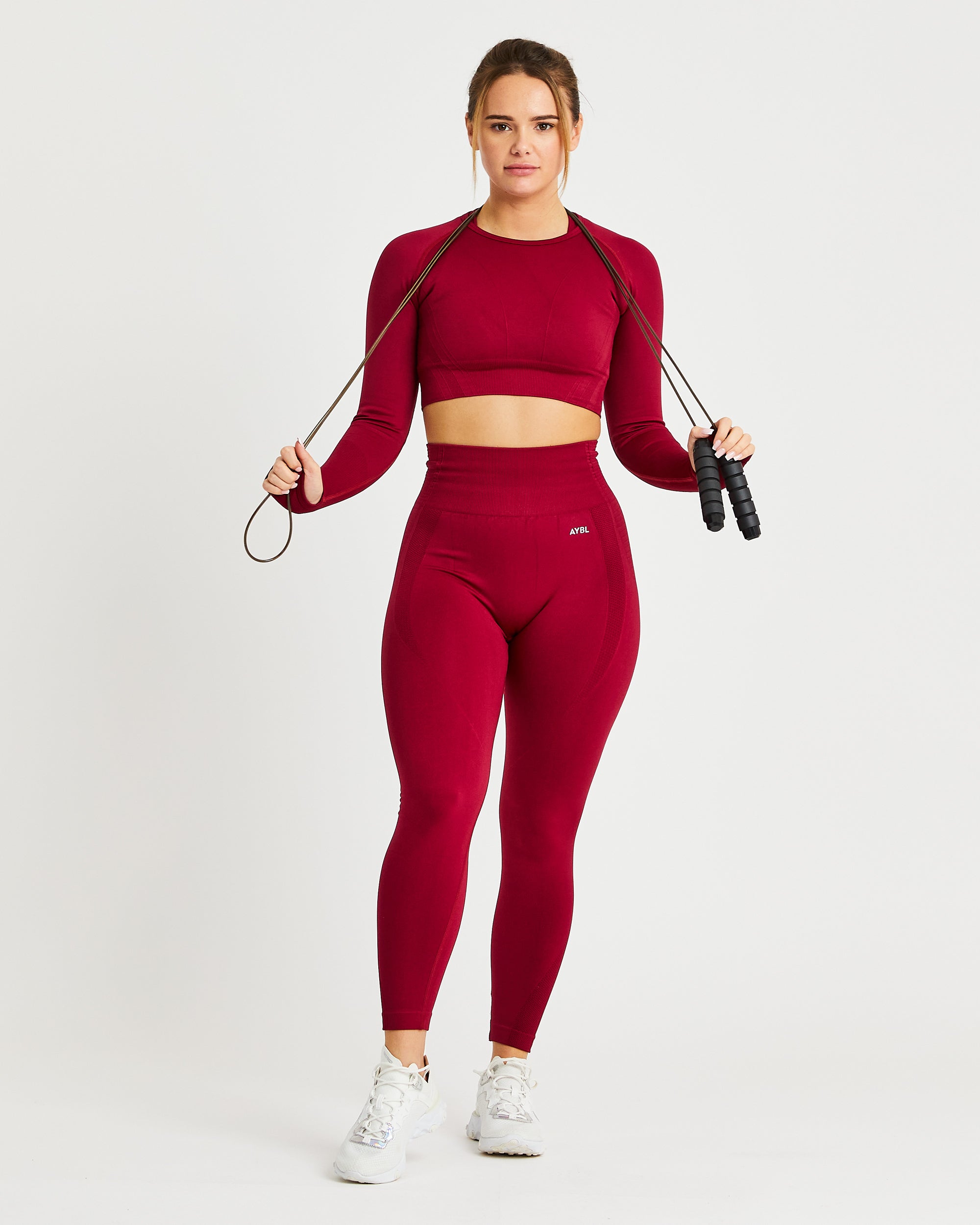 Balance V2 Seamless Long Sleeve Crop Top - Rumba Rot