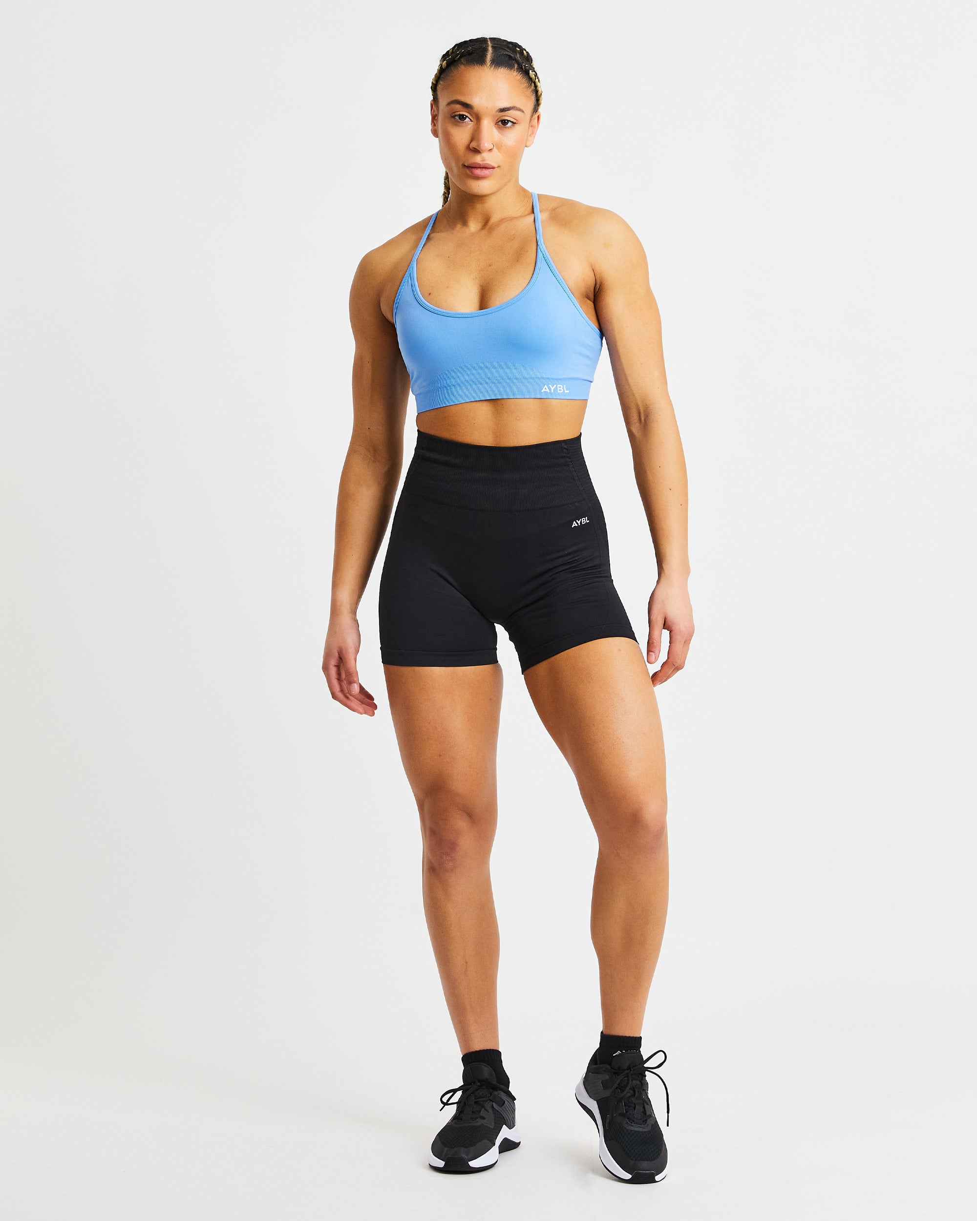 Essential Seamless V Neck Sports Bra - Spring Blau