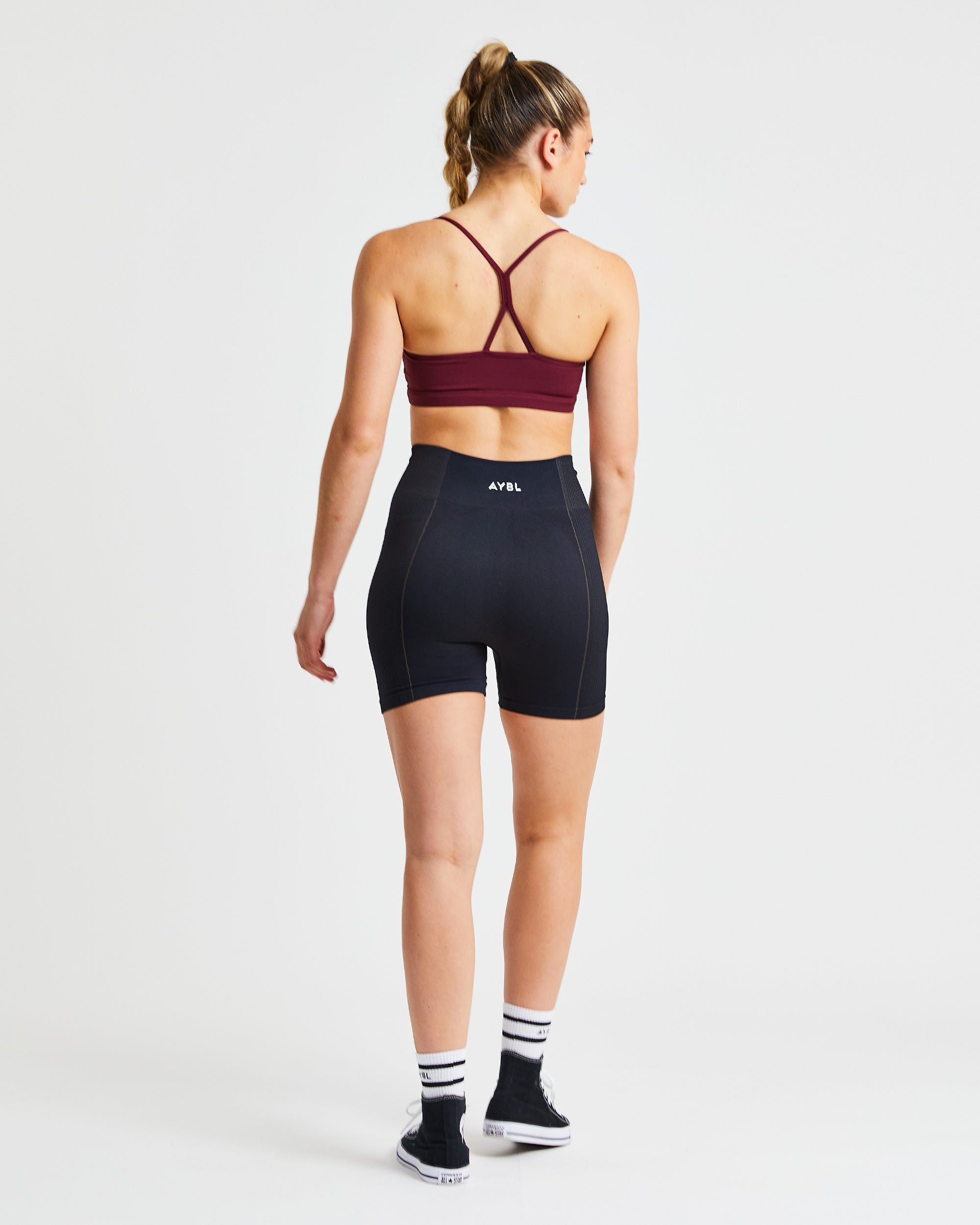 Essential Ruched Sports Bra - Burgundy