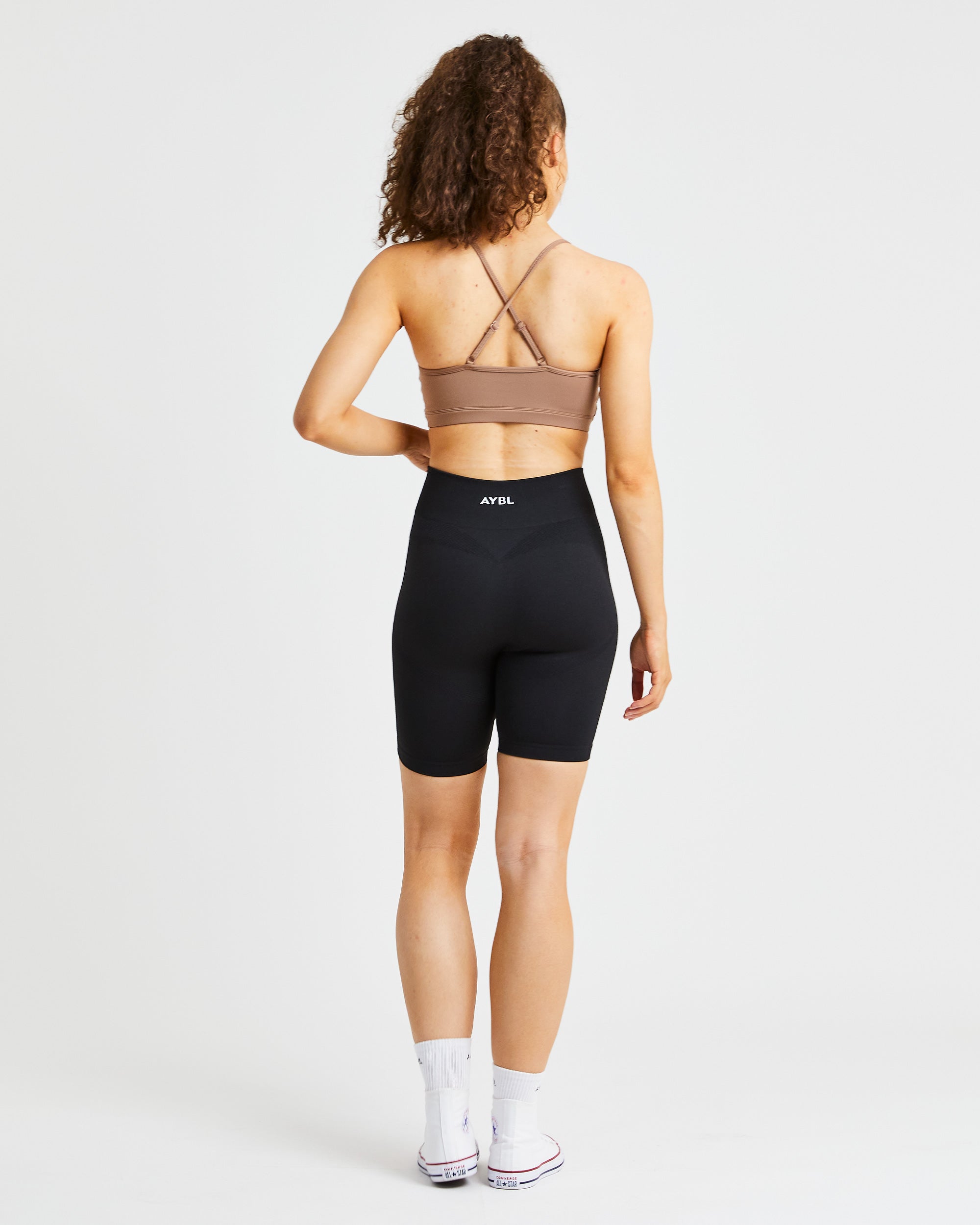 Essential V Neck Sports Bra - Braun