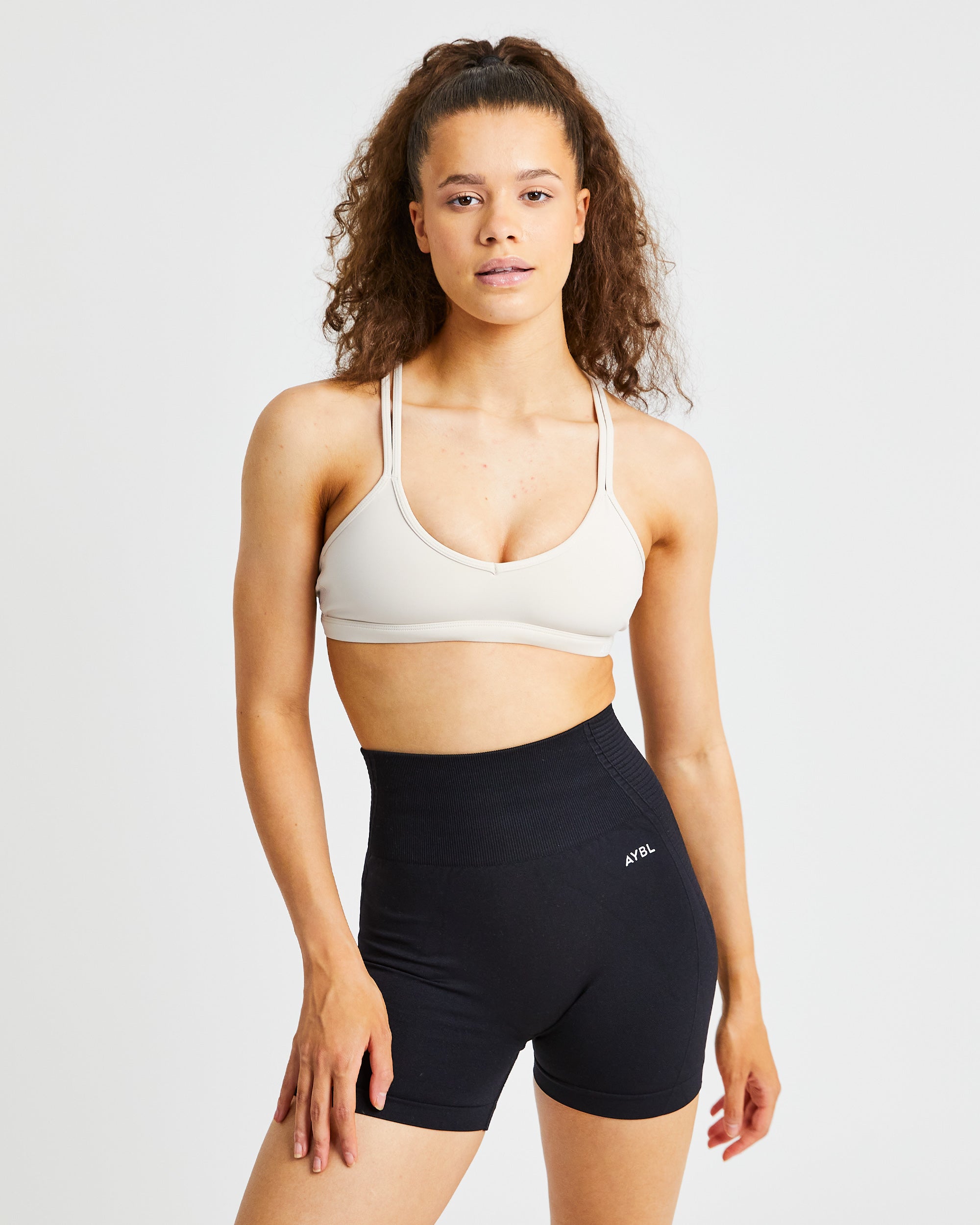 Essential Strappy Sports Bra - Beige