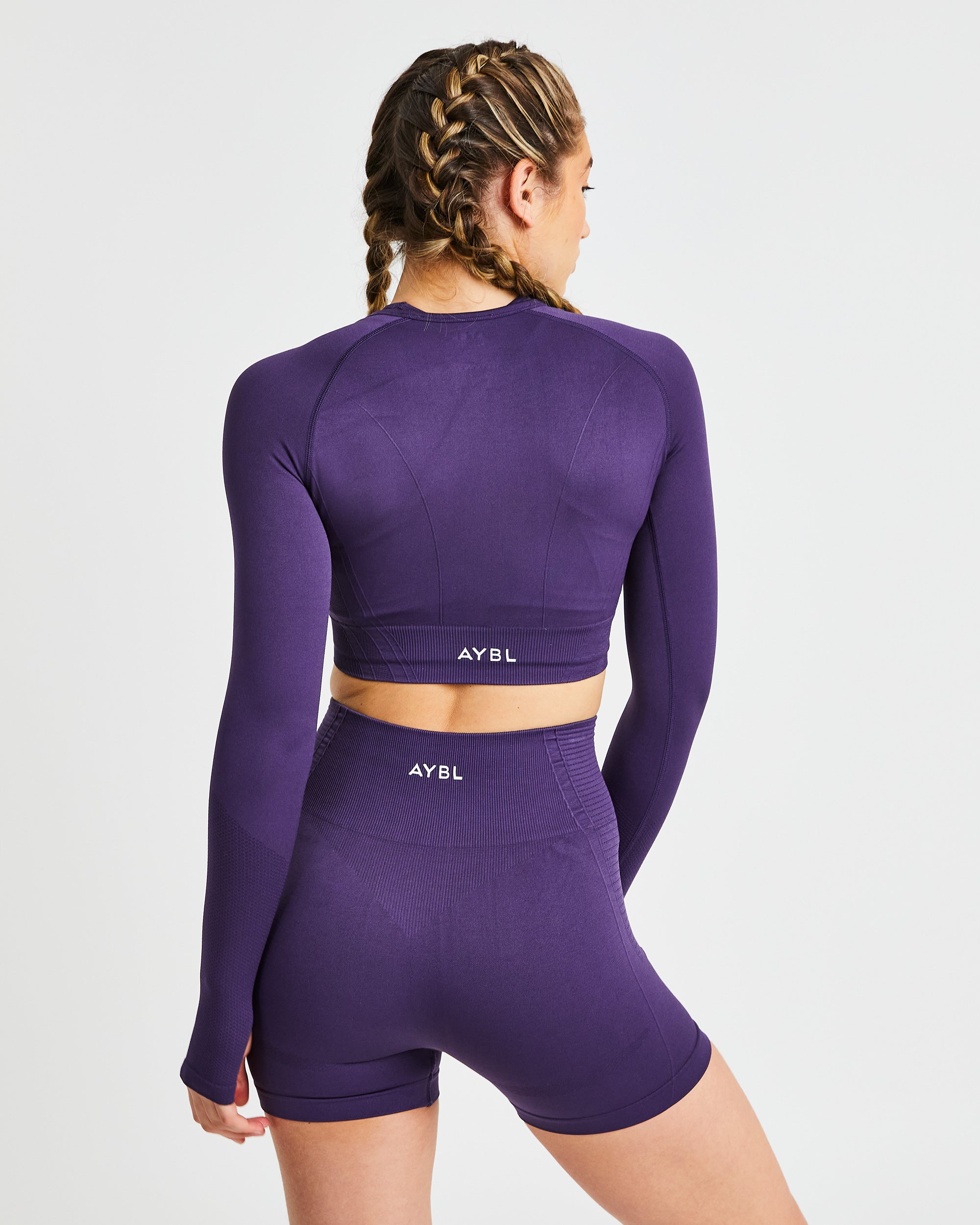 Balance V2 Seamless Long Sleeve Crop Top - Mulberry Lila