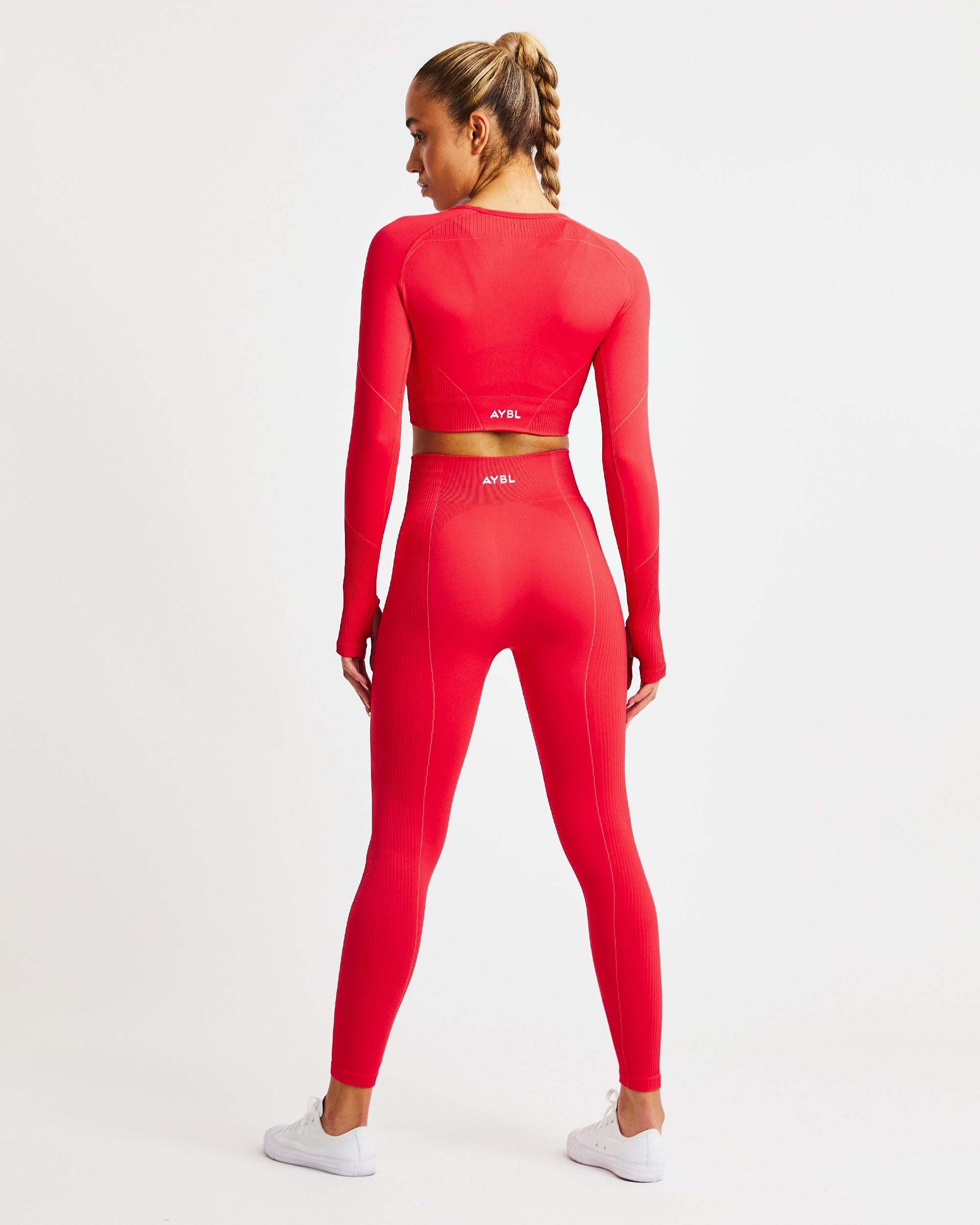 Reflex Seamless Long Sleeve Crop Top - Rot