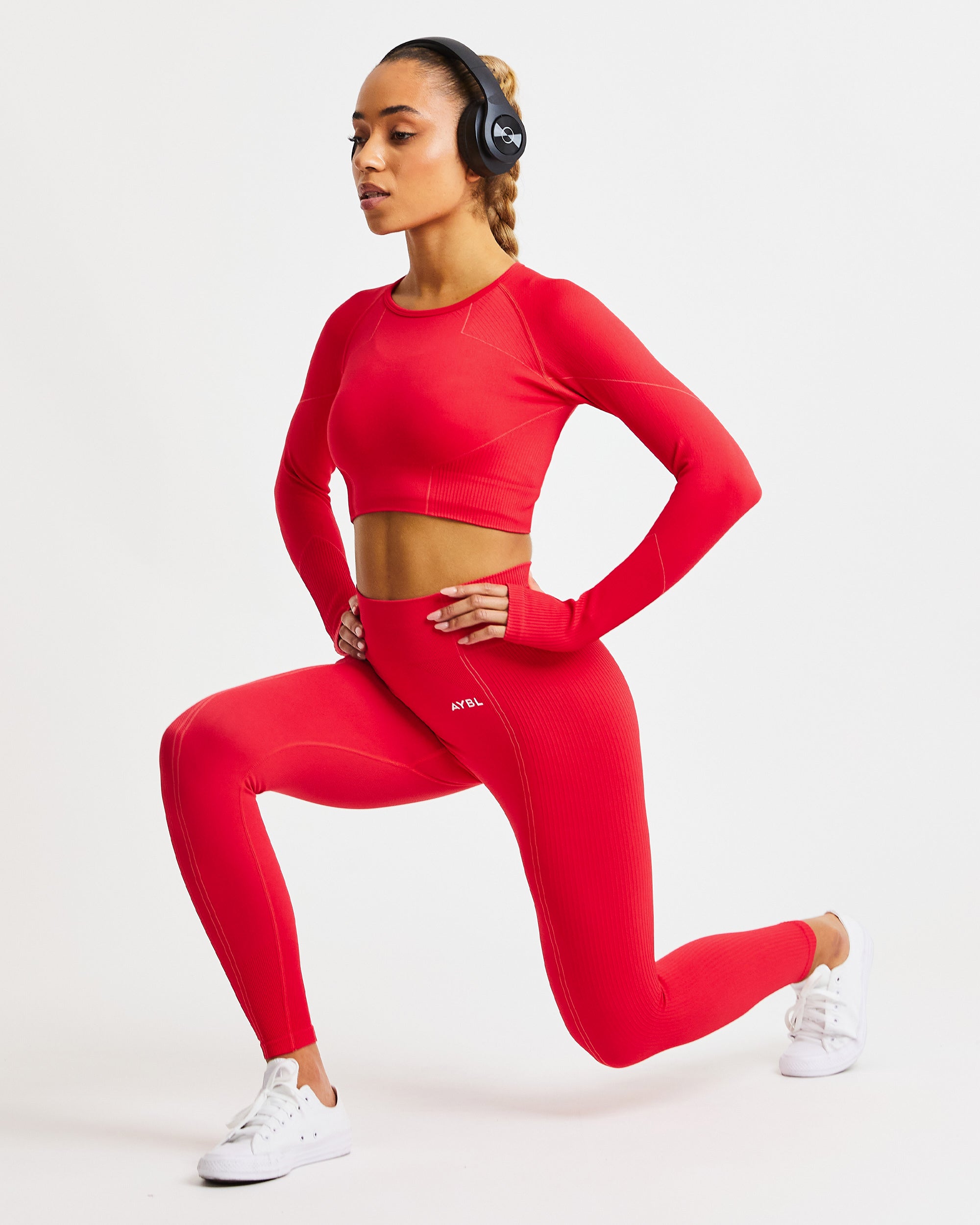 Reflex Seamless Long Sleeve Crop Top - Rot