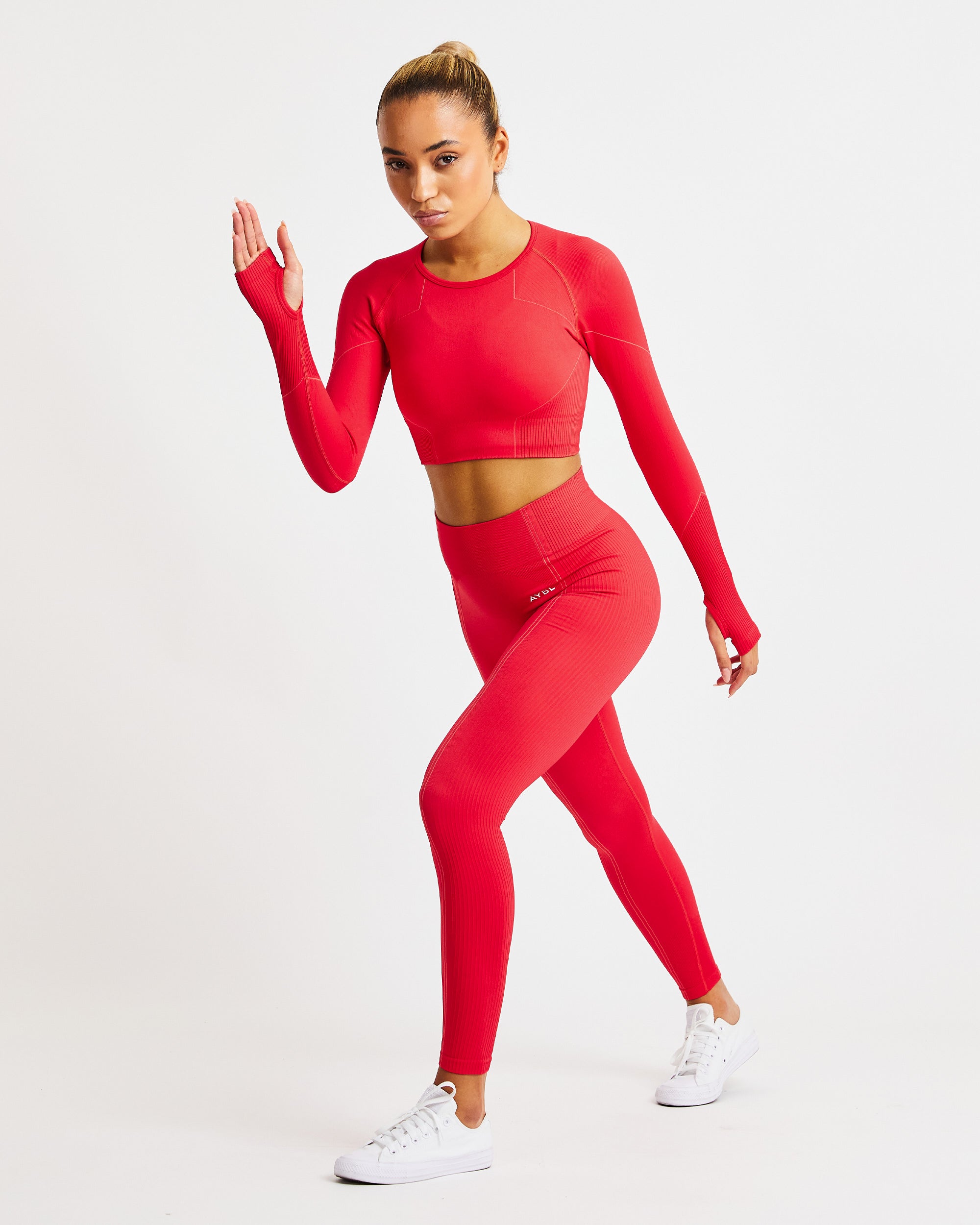 Reflex Seamless Long Sleeve Crop Top - Rot