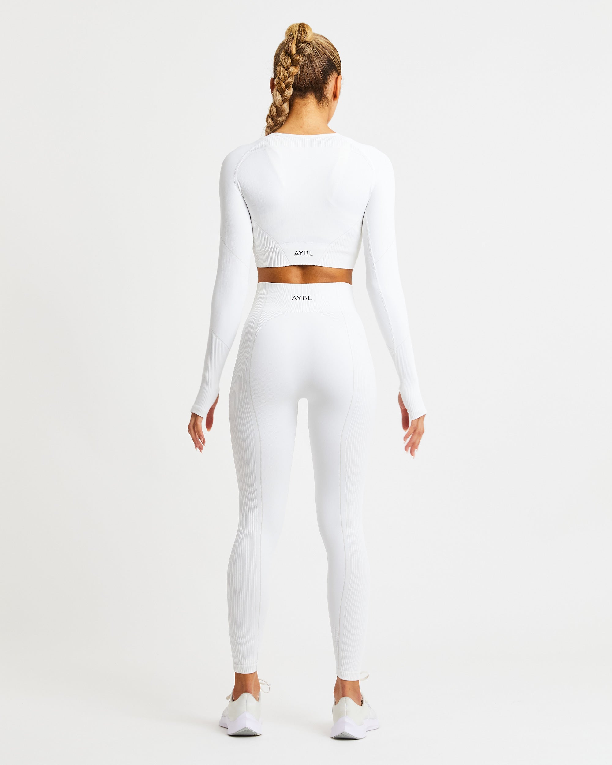 Reflex Seamless Long Sleeve Crop Top - Weiß