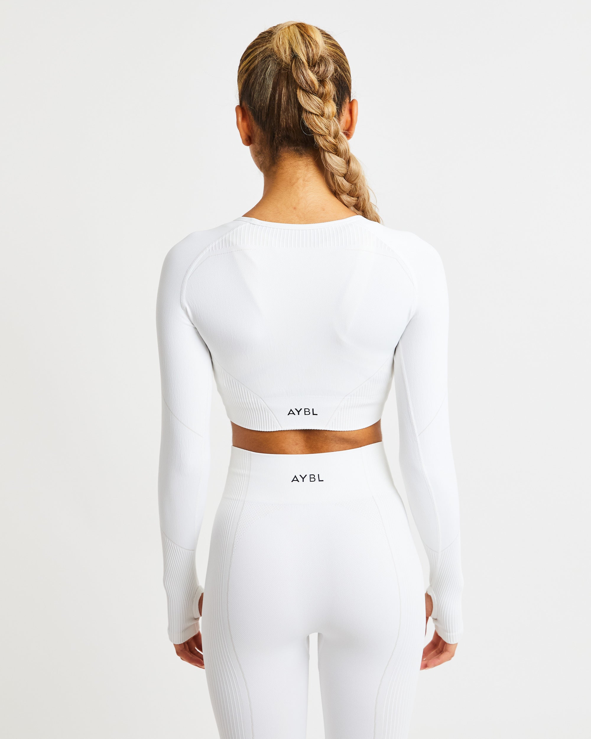 Reflex Seamless Long Sleeve Crop Top - Weiß