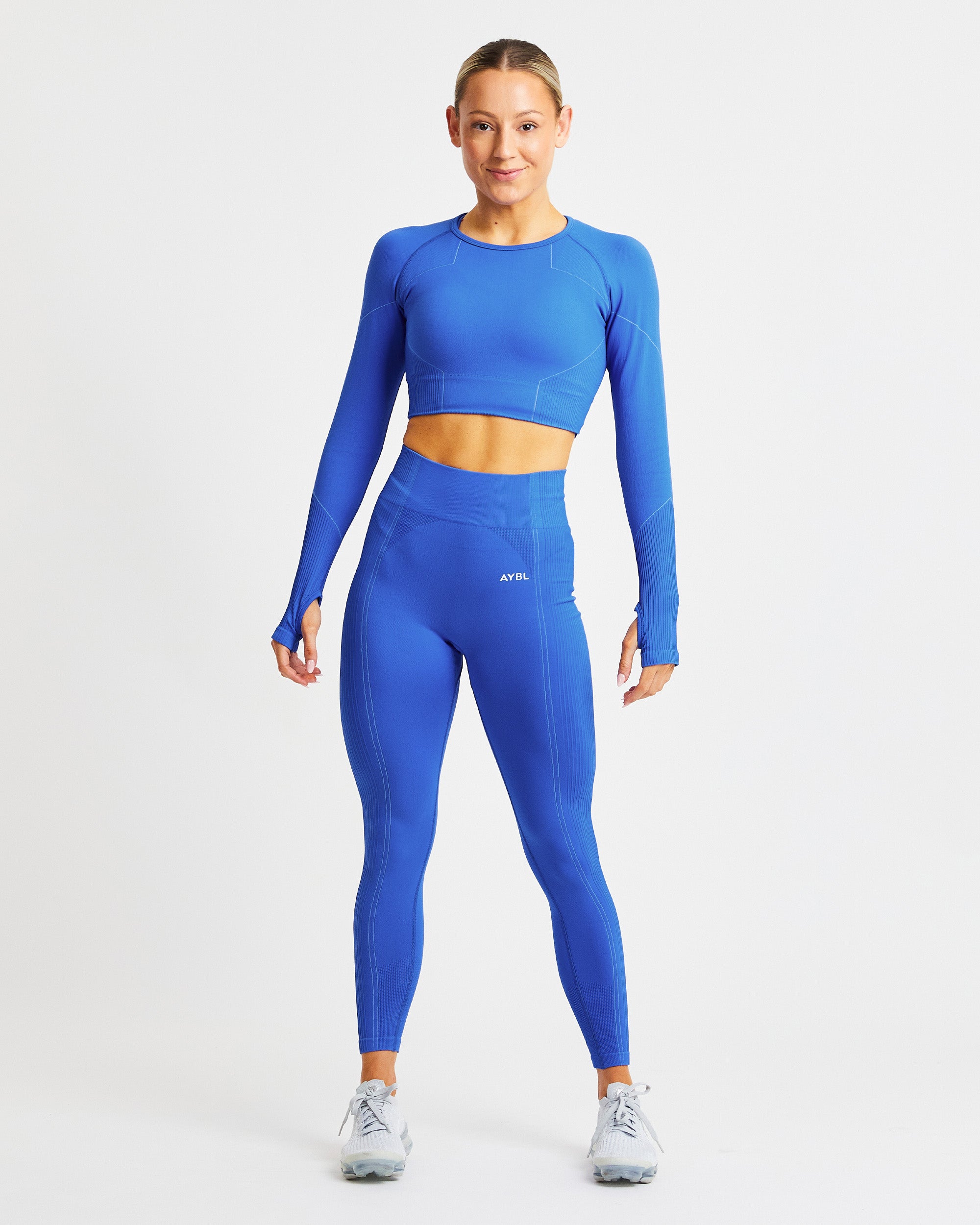 Reflex Seamless Long Sleeve Crop Top - Electric Blau