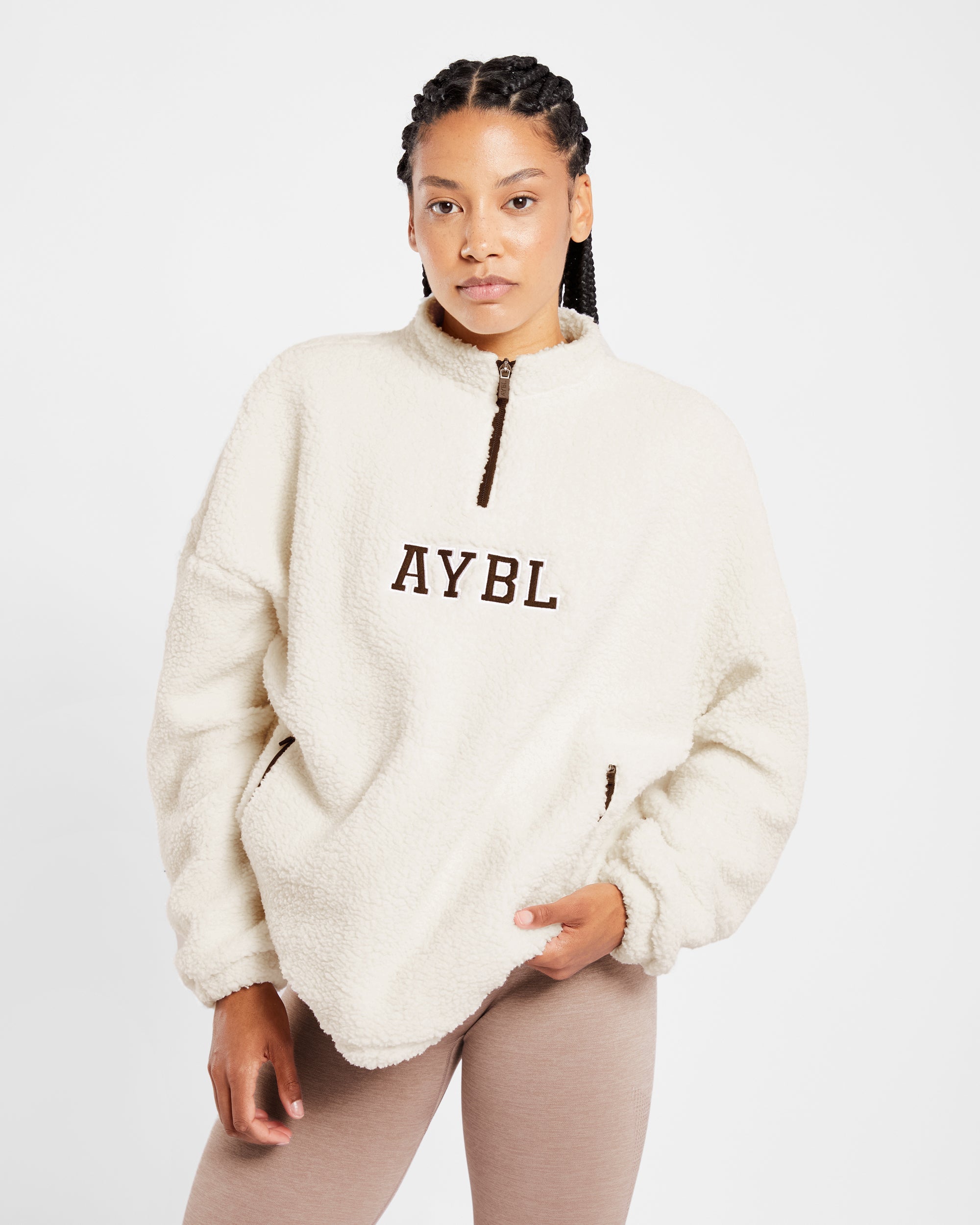 Varsity Oversized Fleece - Cream