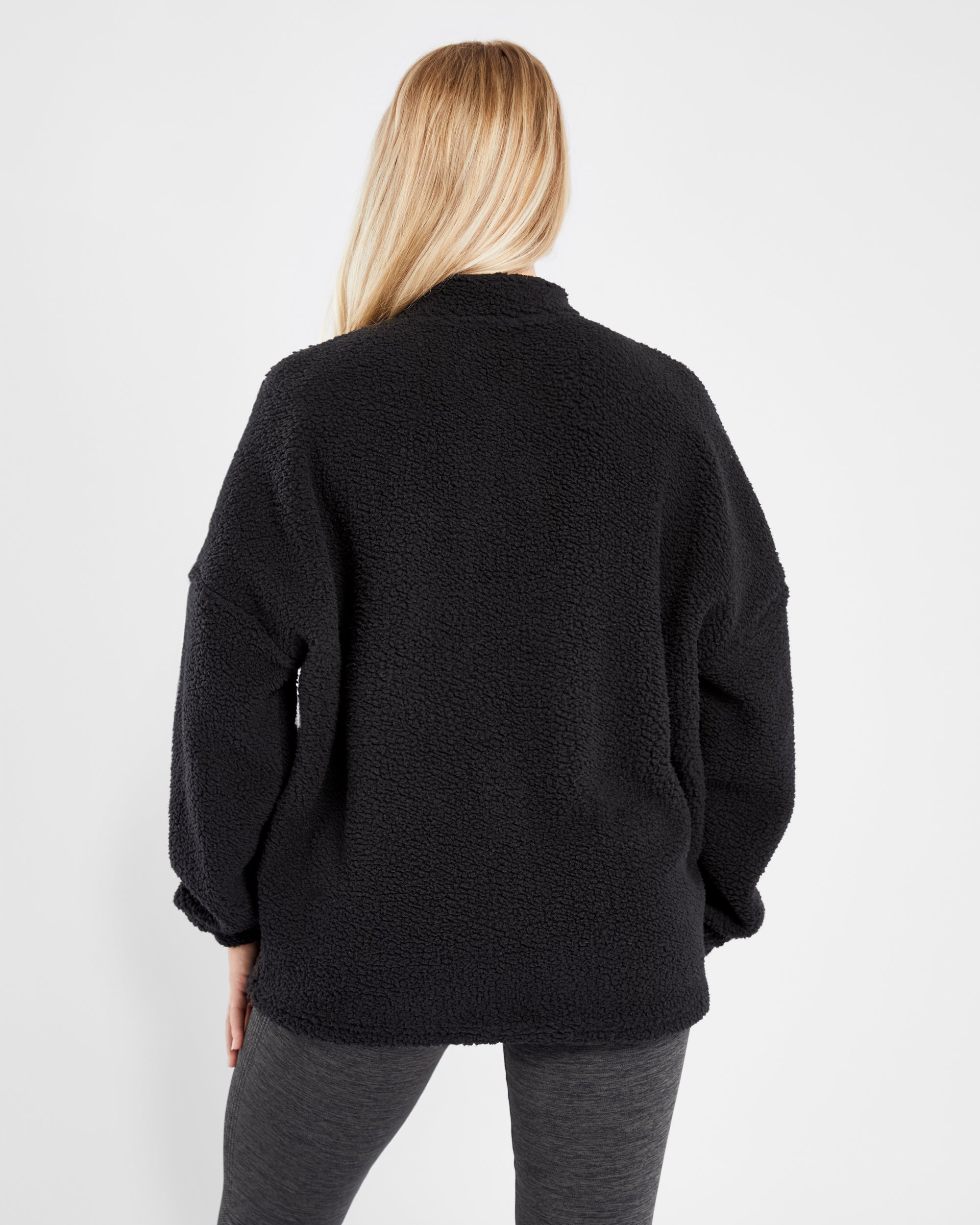 Varsity Oversized Fleece - Schwarz