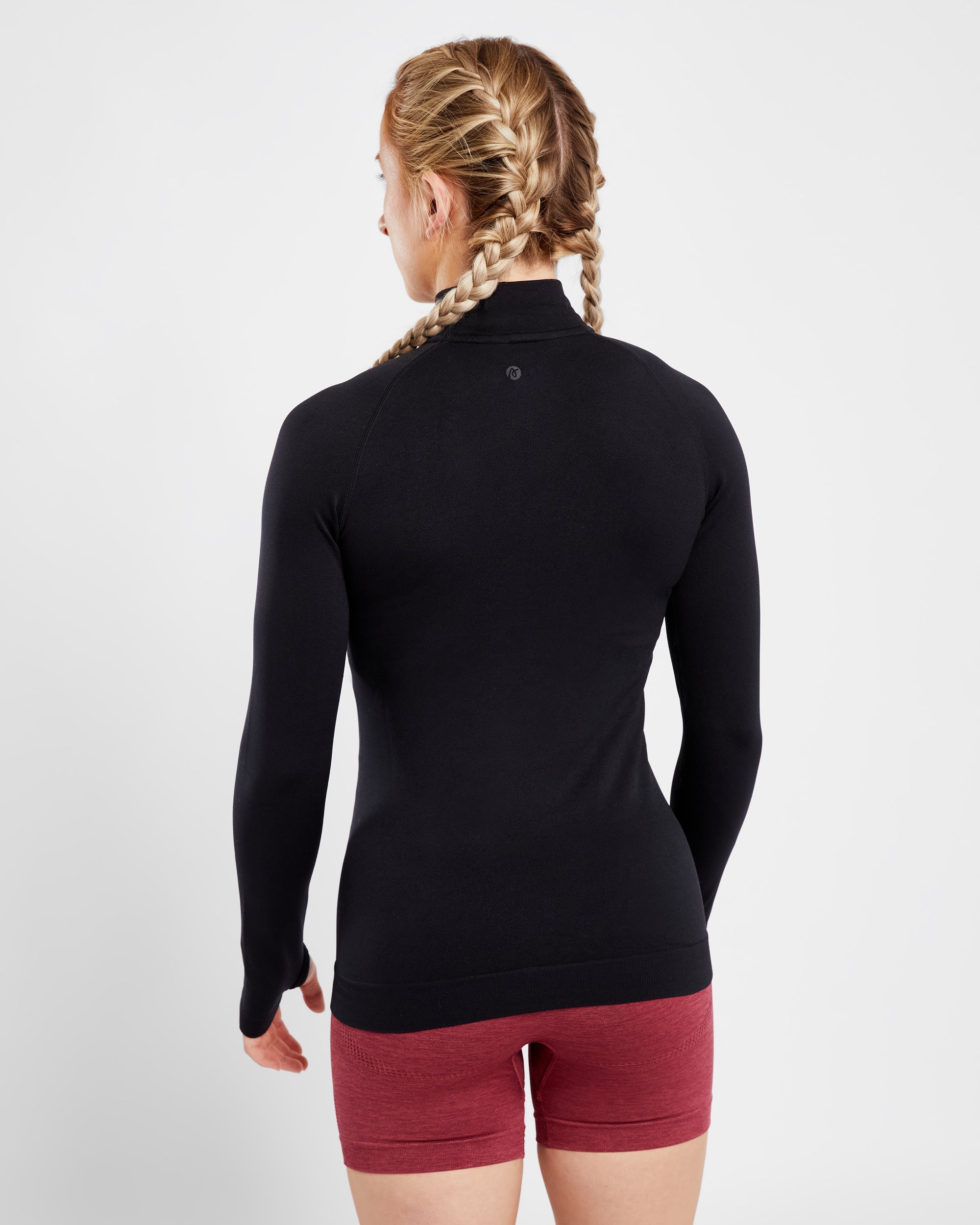 Essential Seamless 1/2 Zip Pullover - Schwarz