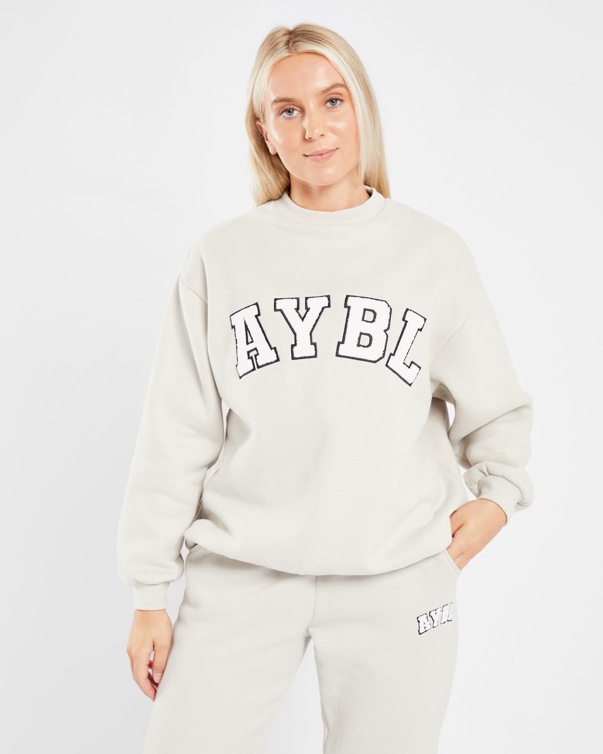 Varsity Oversized Sweatshirt - Sand