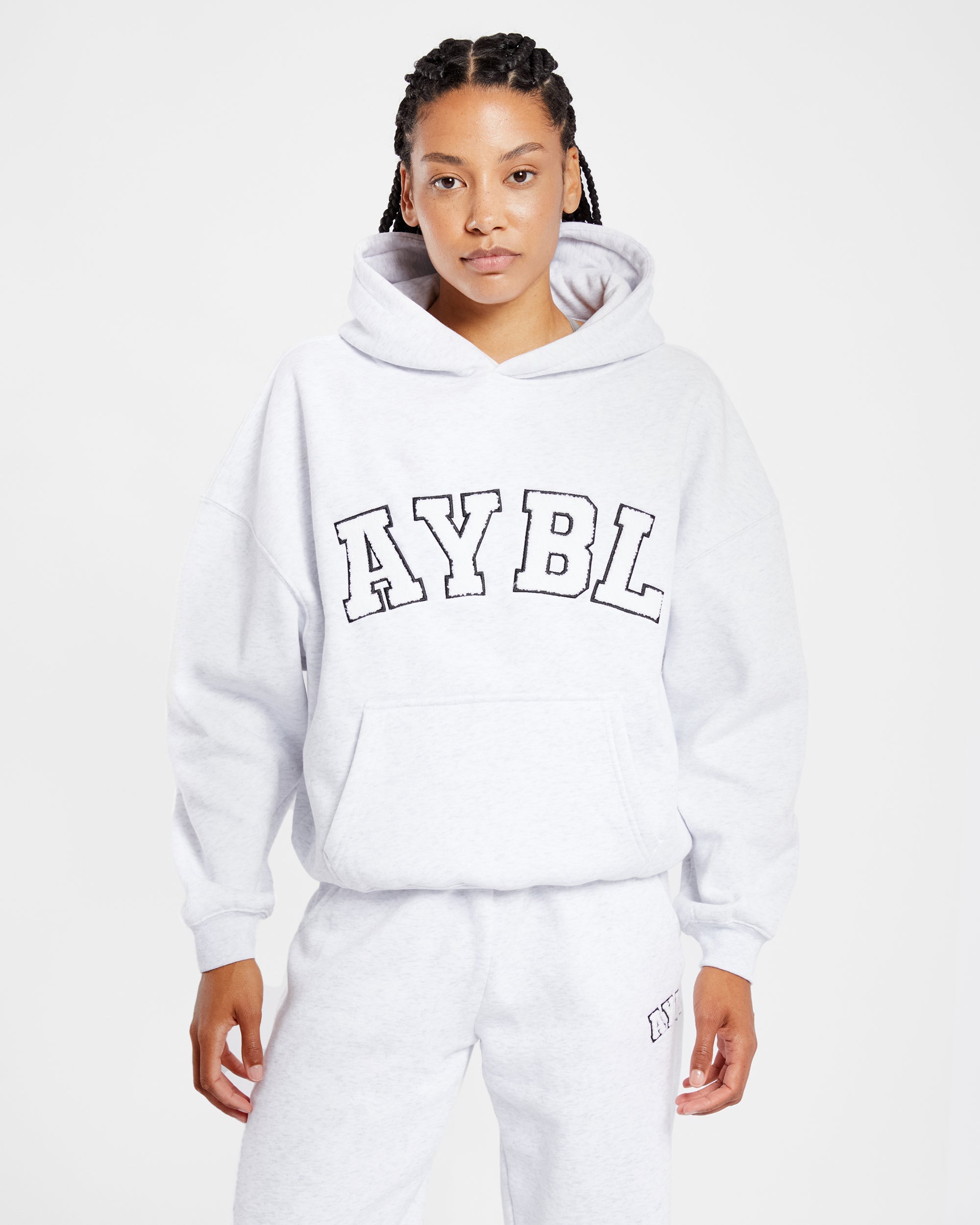 Varsity Oversized Hoodie - Heather Grau