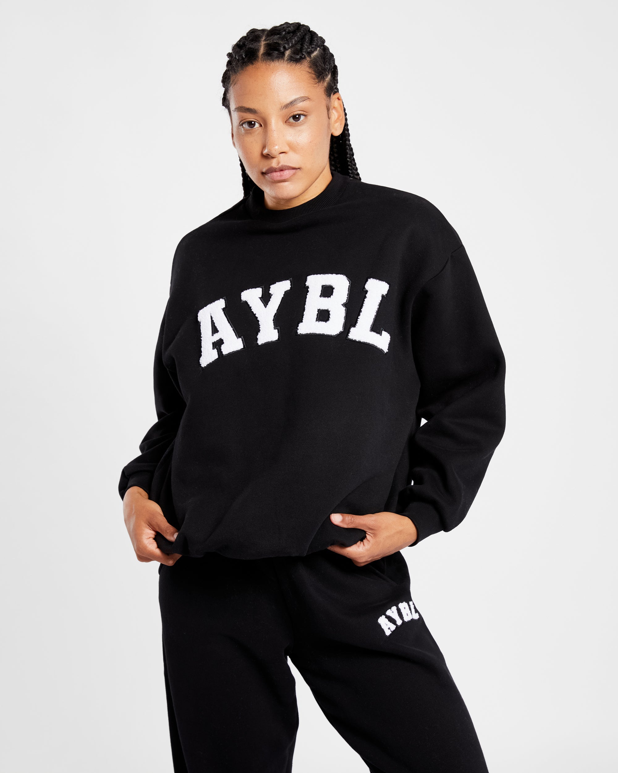 Varsity Oversized Sweatshirt - Schwarz