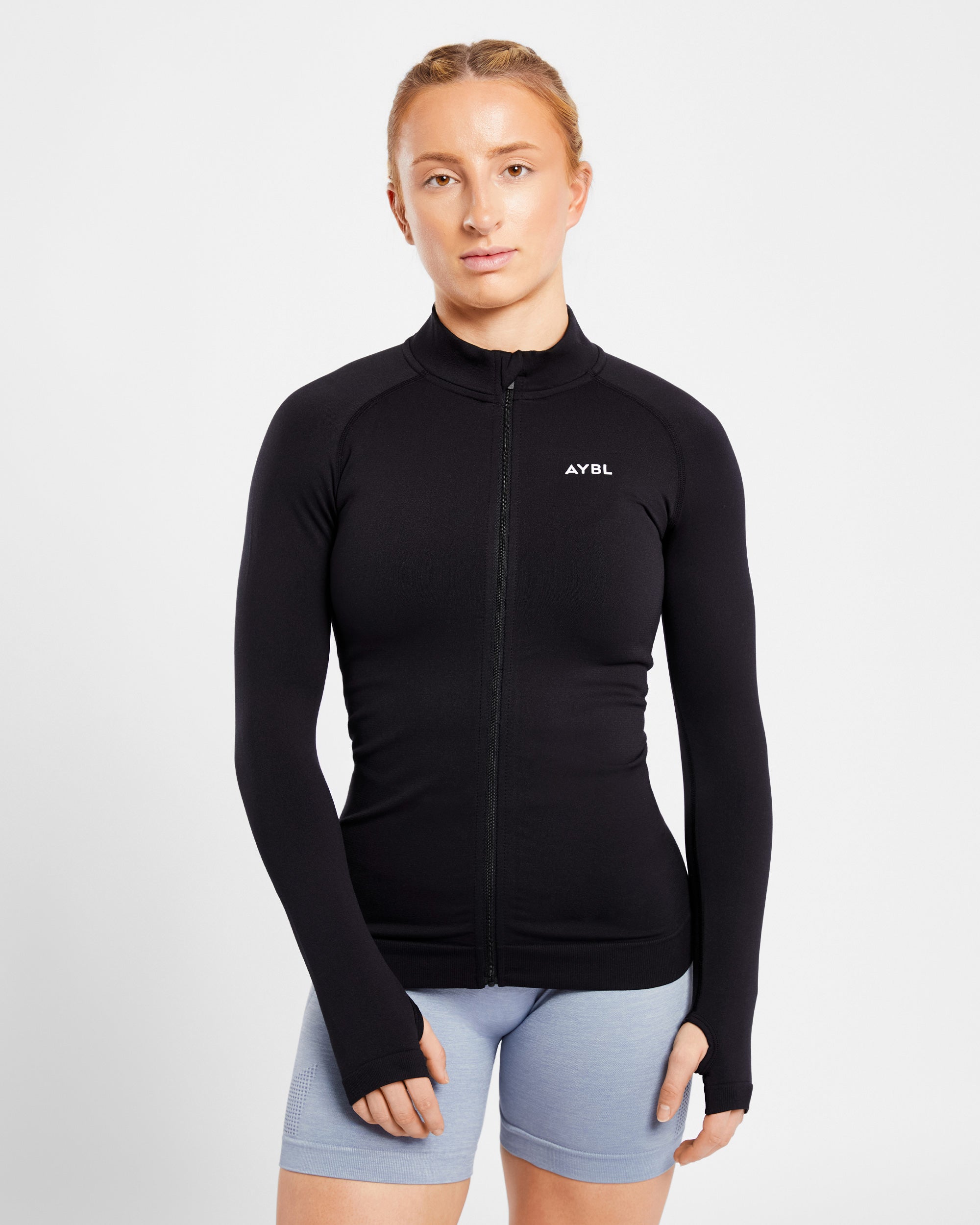 Essential Seamless Zip Jacket - Schwarz