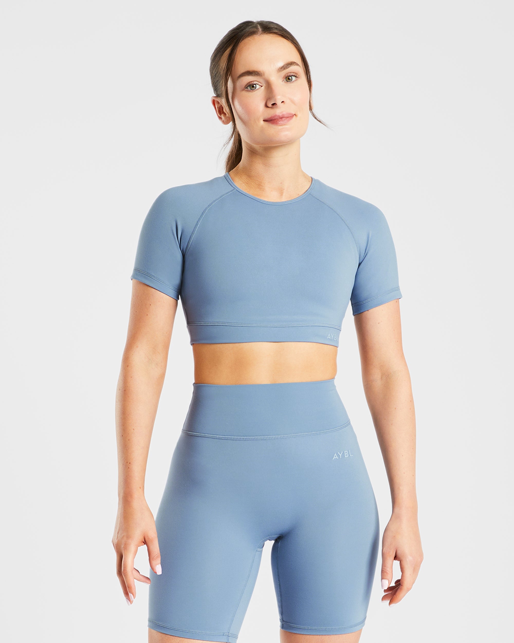 Staple Crop Top - Slate Blau