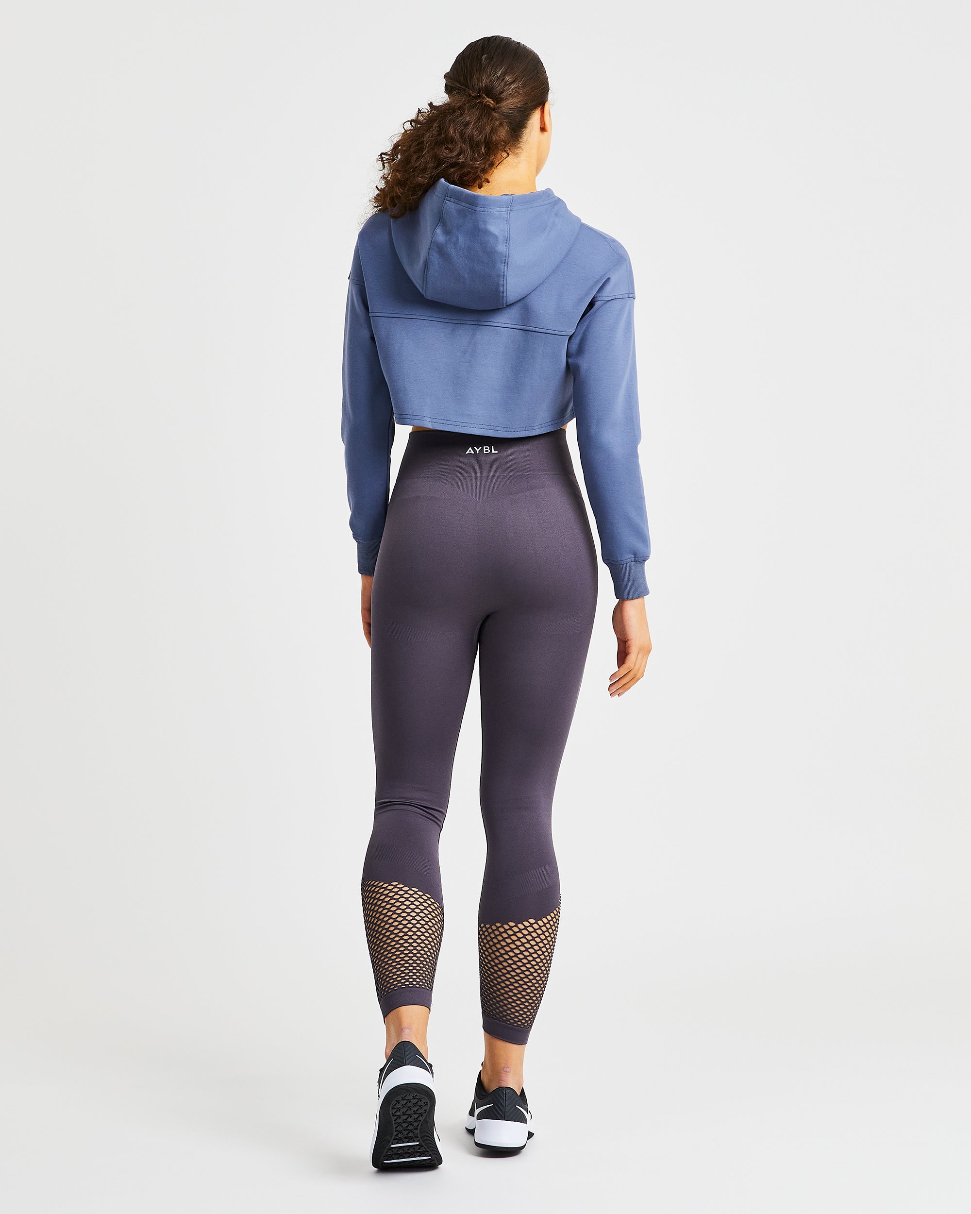 Everyday Cutout Crop Hoodie - Slate Blau