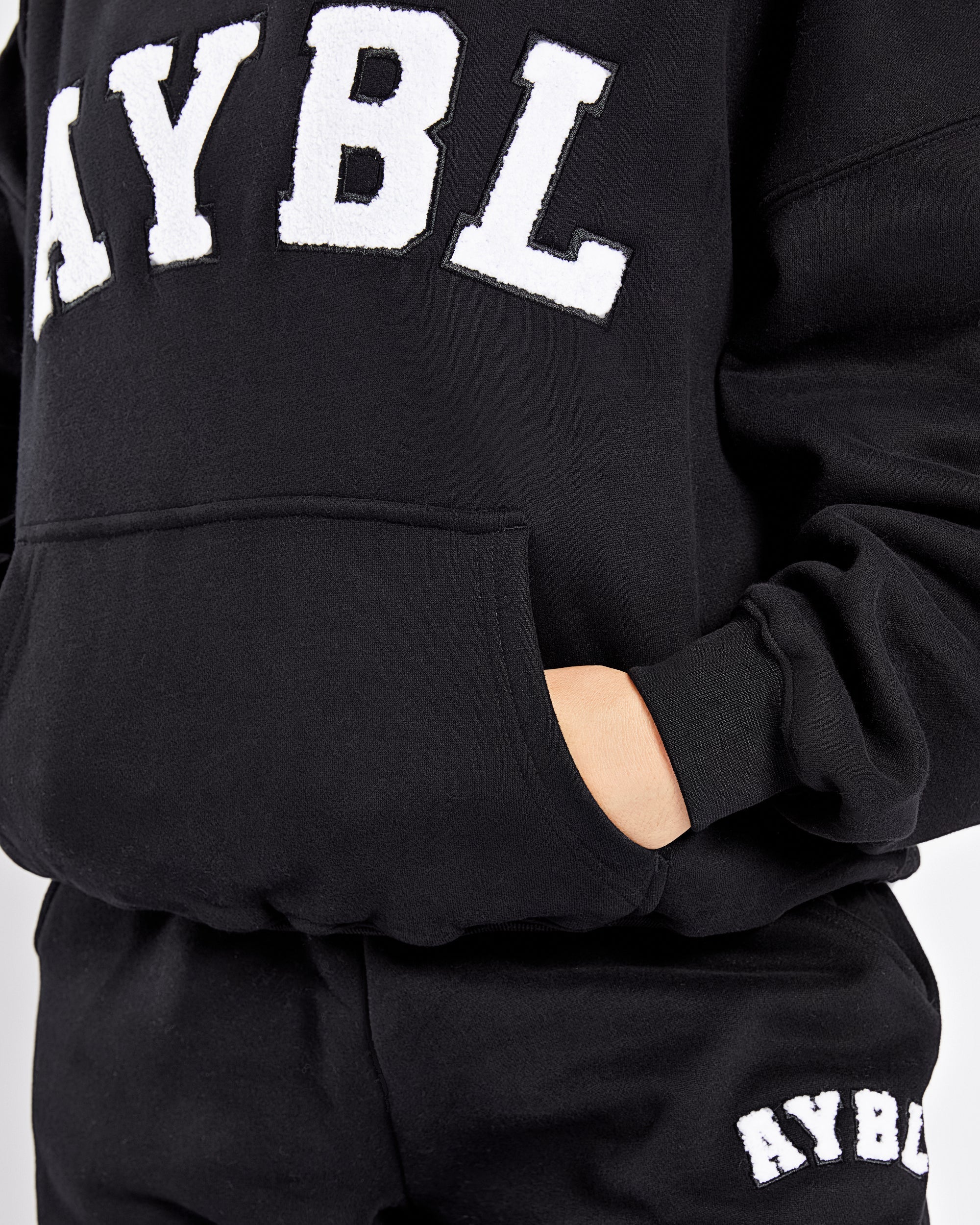 Varsity Oversized Hoodie - Schwarz