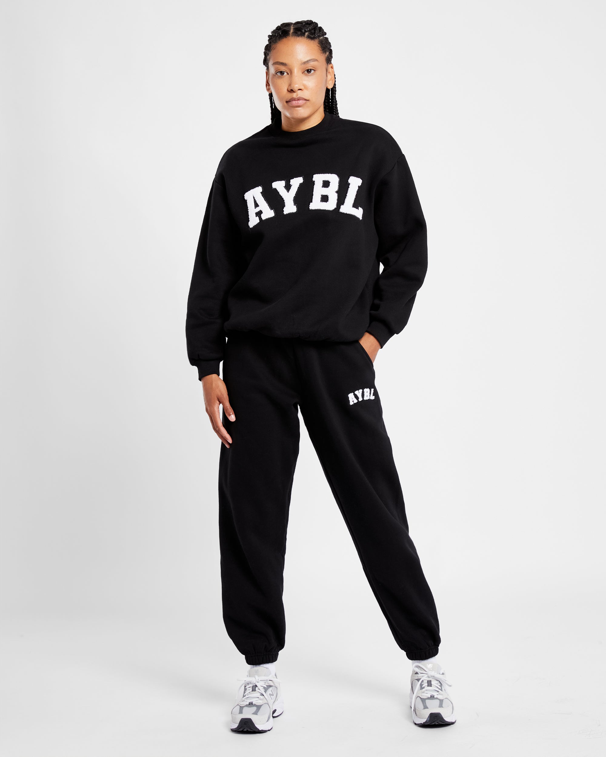 Varsity Oversized Joggers - Schwarz