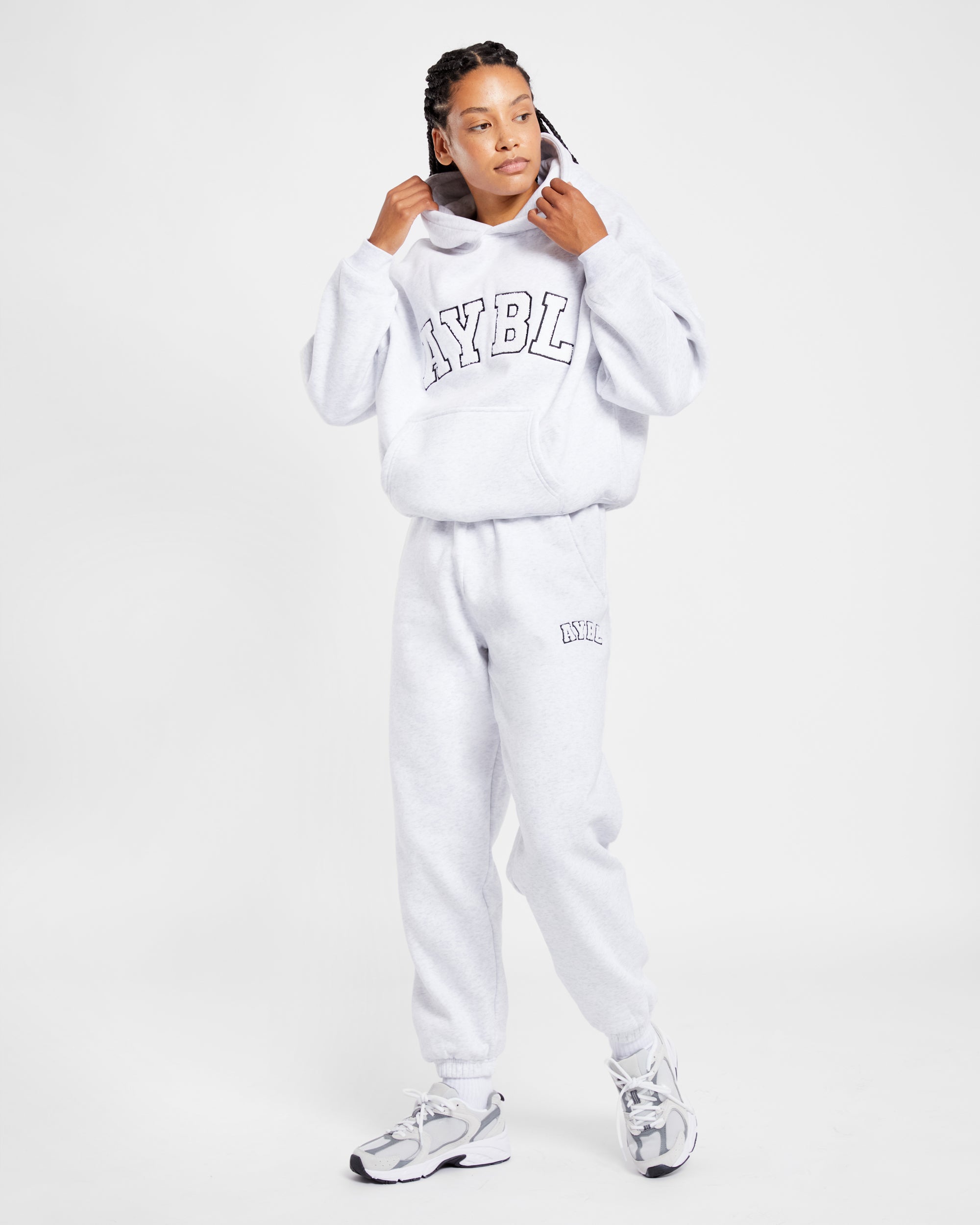 Varsity Oversized Hoodie - Heather Grau