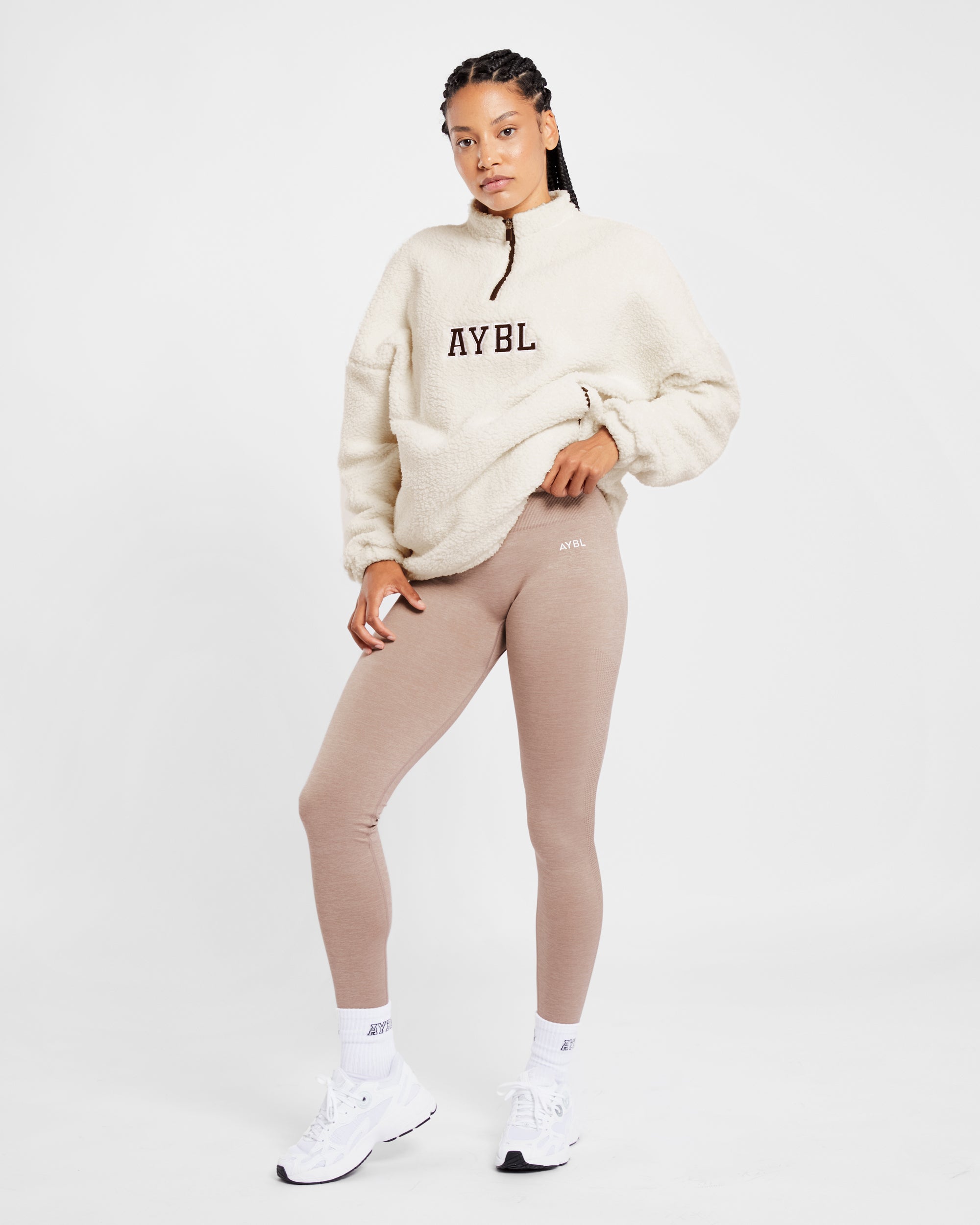 Varsity Oversized Fleece - Cream