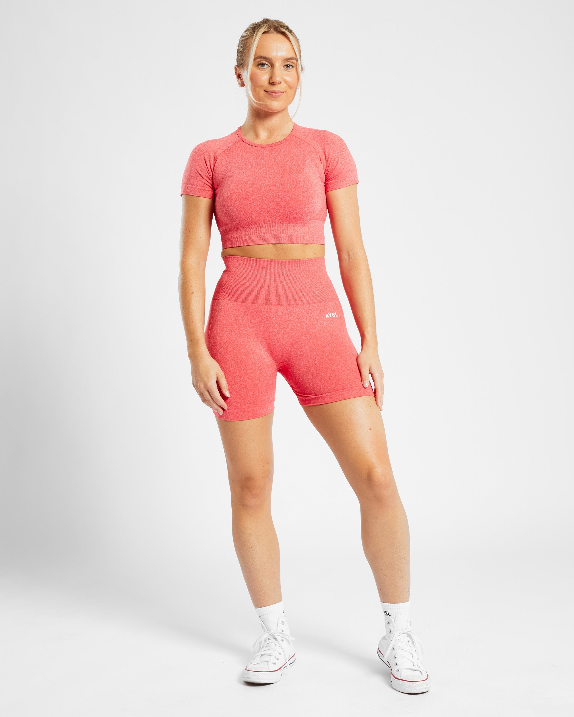 Empower Seamless Crop Top - Coral Rot Marl