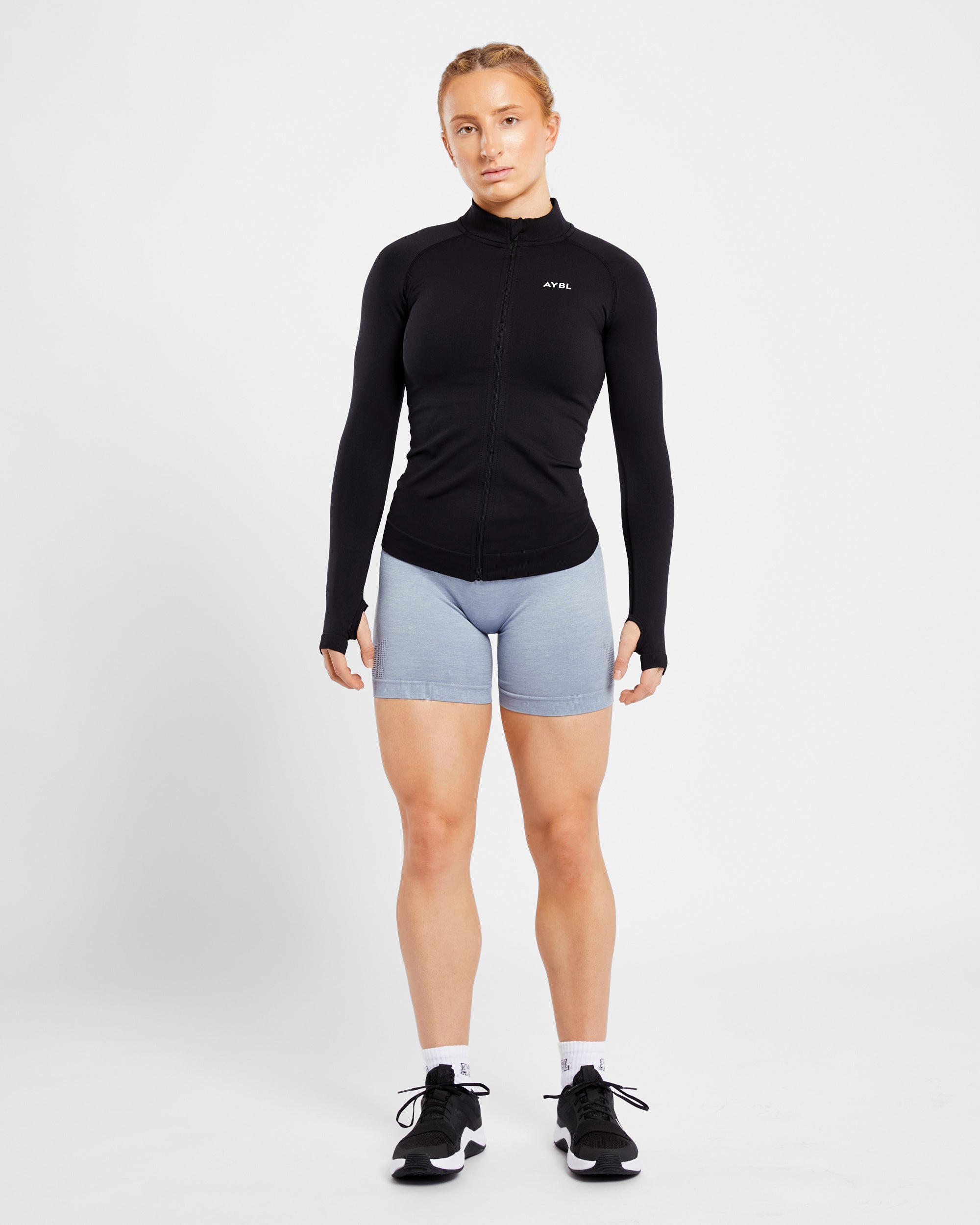 Essential Seamless Zip Jacket - Schwarz