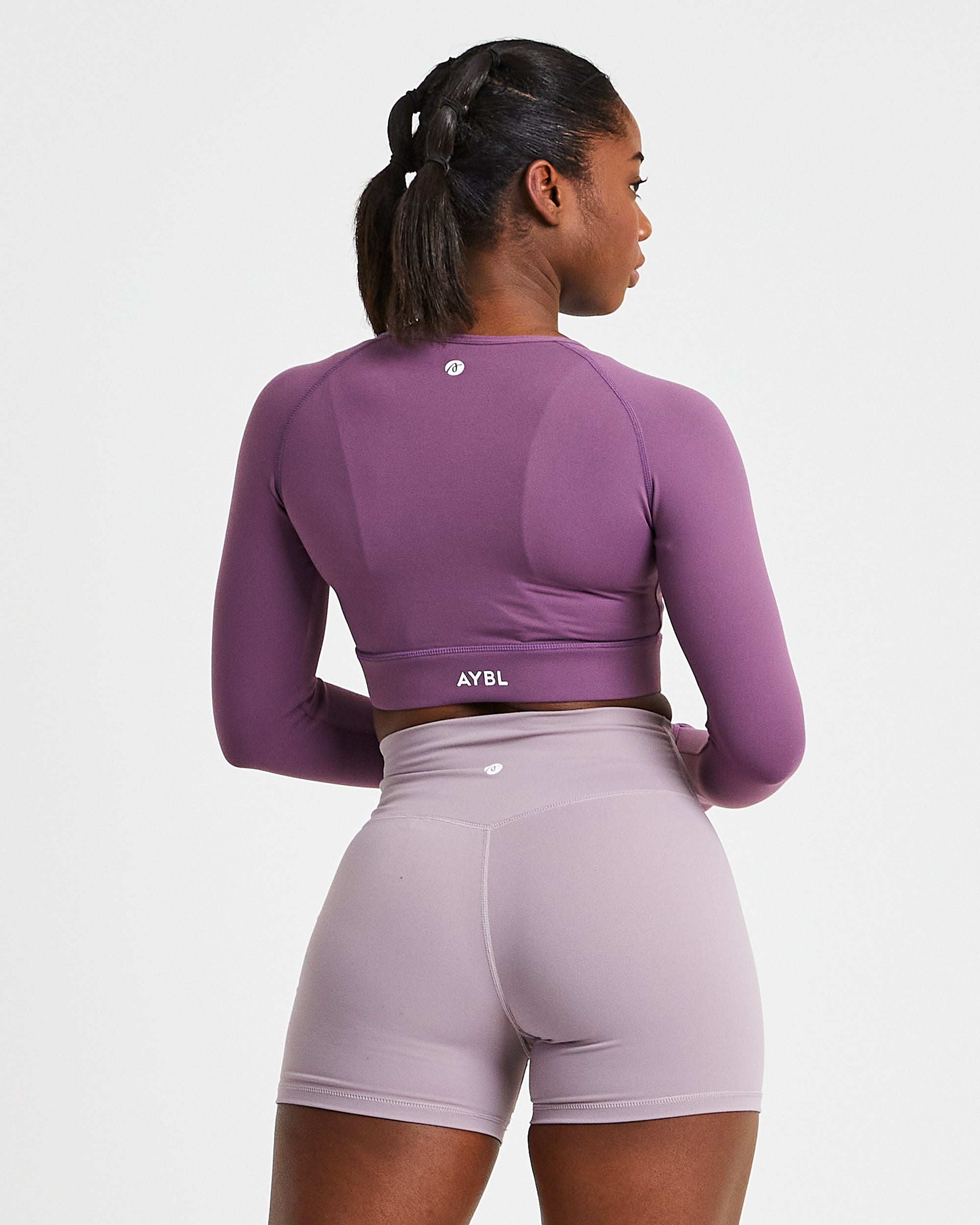 Core Long Sleeve Crop Top - Lila