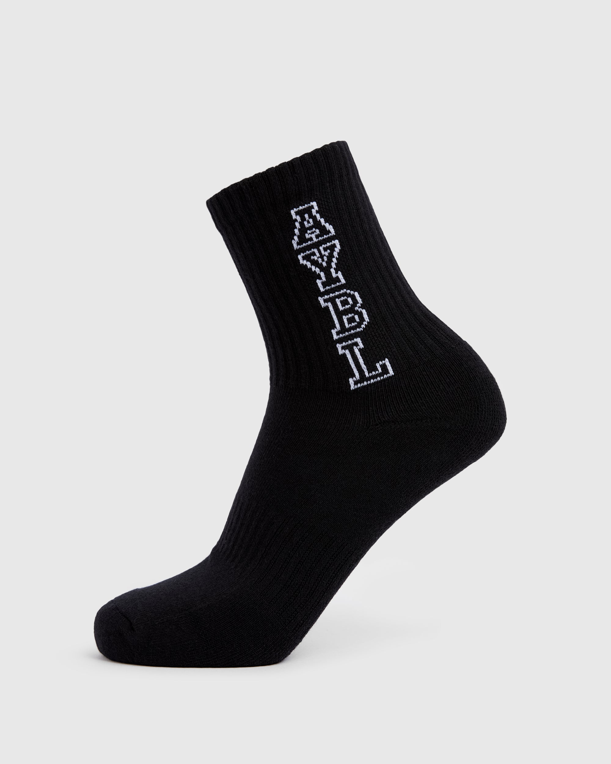 Varsity Vertical Crew Socks - Schwarz