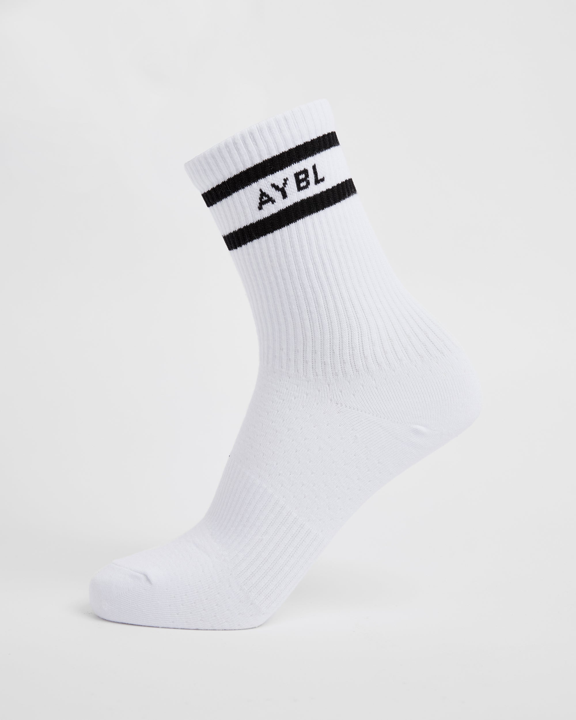 Everyday Double Stripe Crew Socks (3 Pack) - Weiß