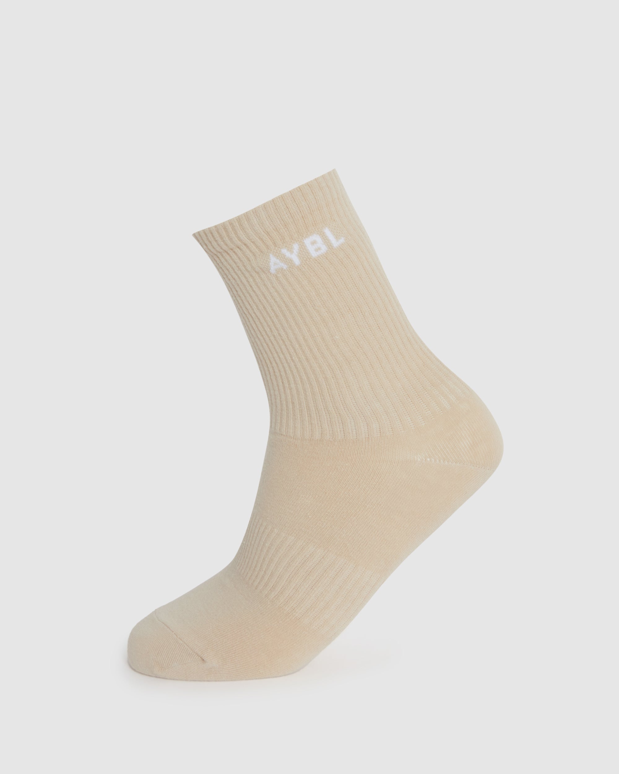 Everyday Crew Socks (3 Pack) - Khaki/Beige/Weiß