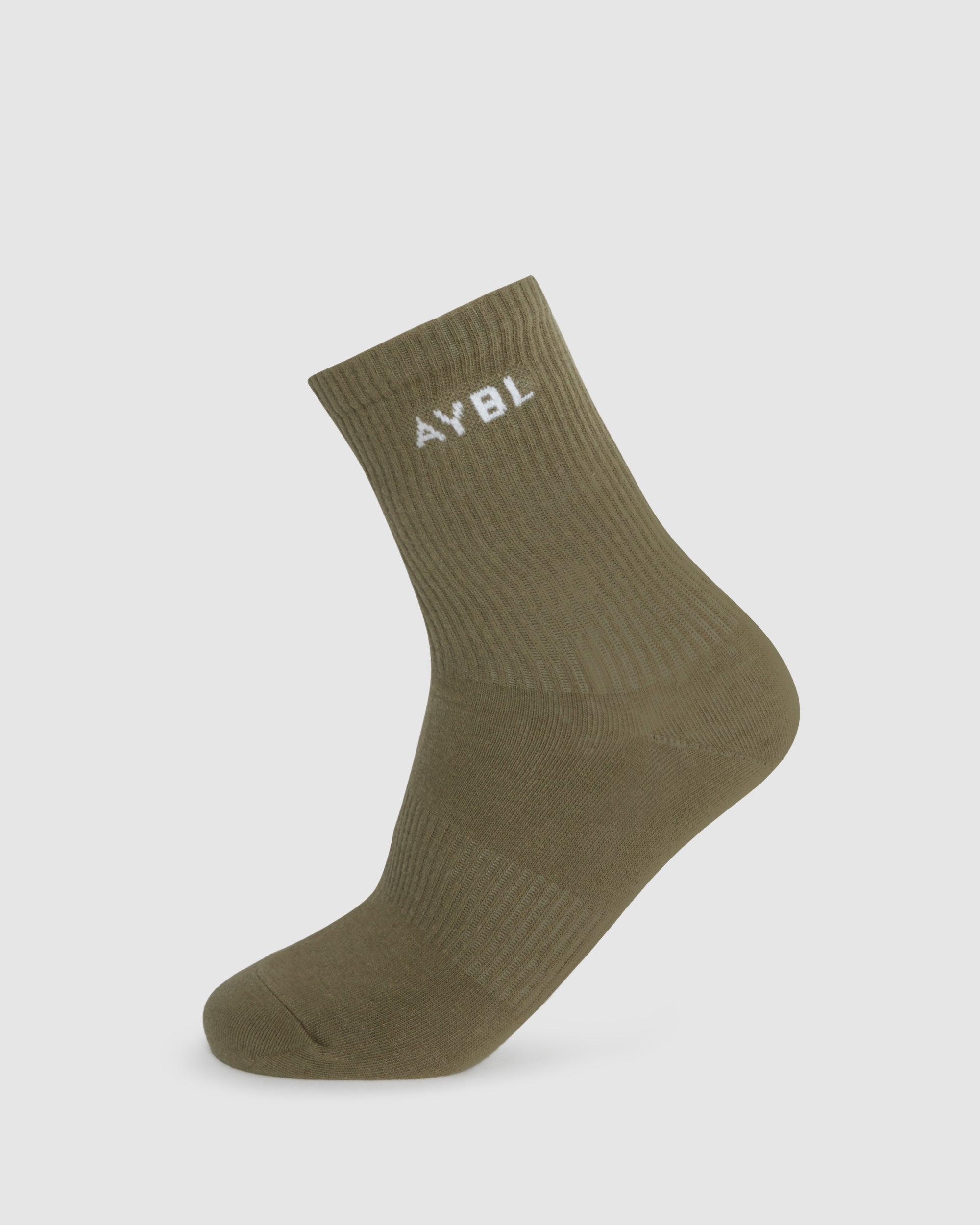 Everyday Crew Socks (3 Pack) - Khaki/Beige/Weiß