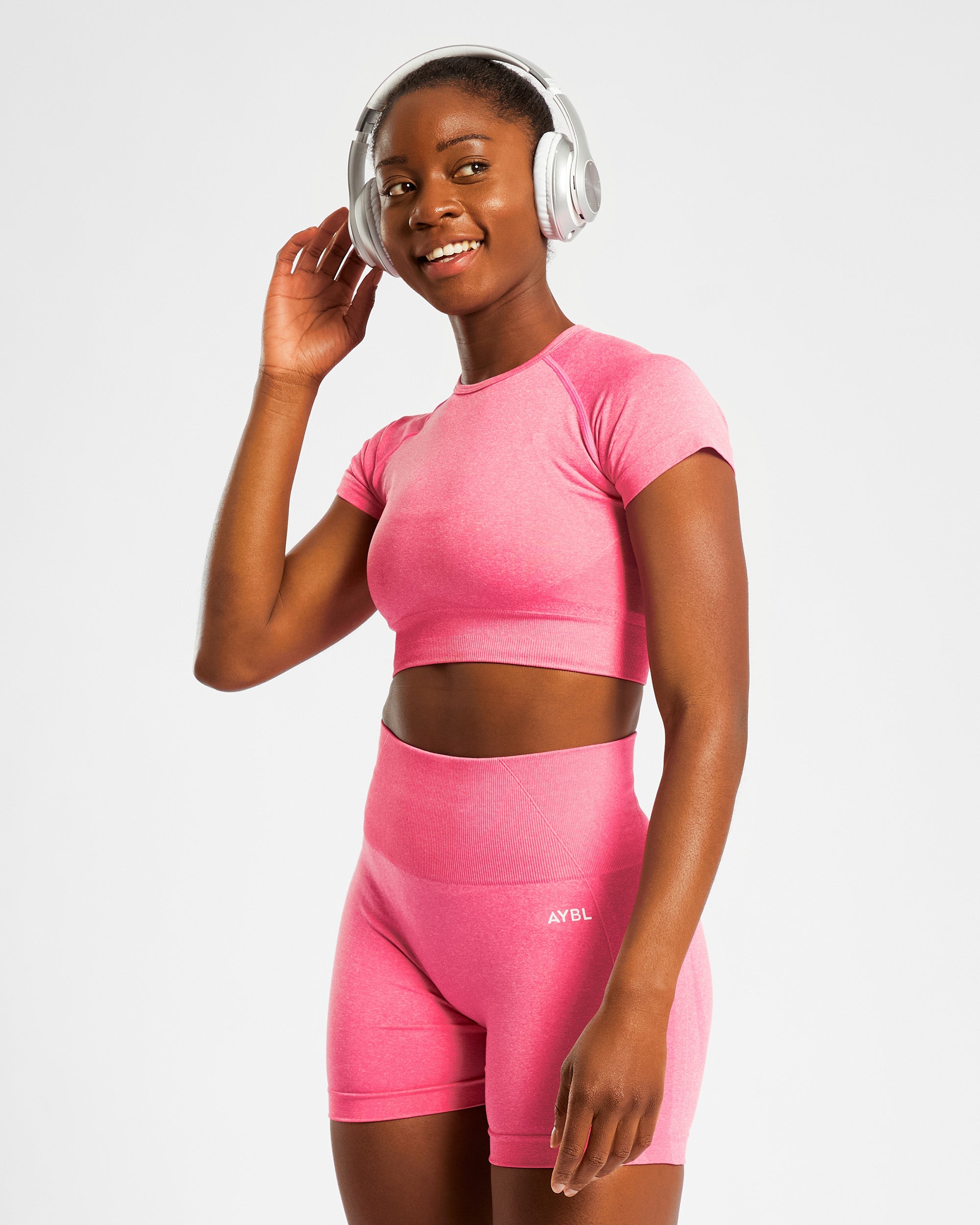 Empower Seamless Crop Top - Rosa Marl