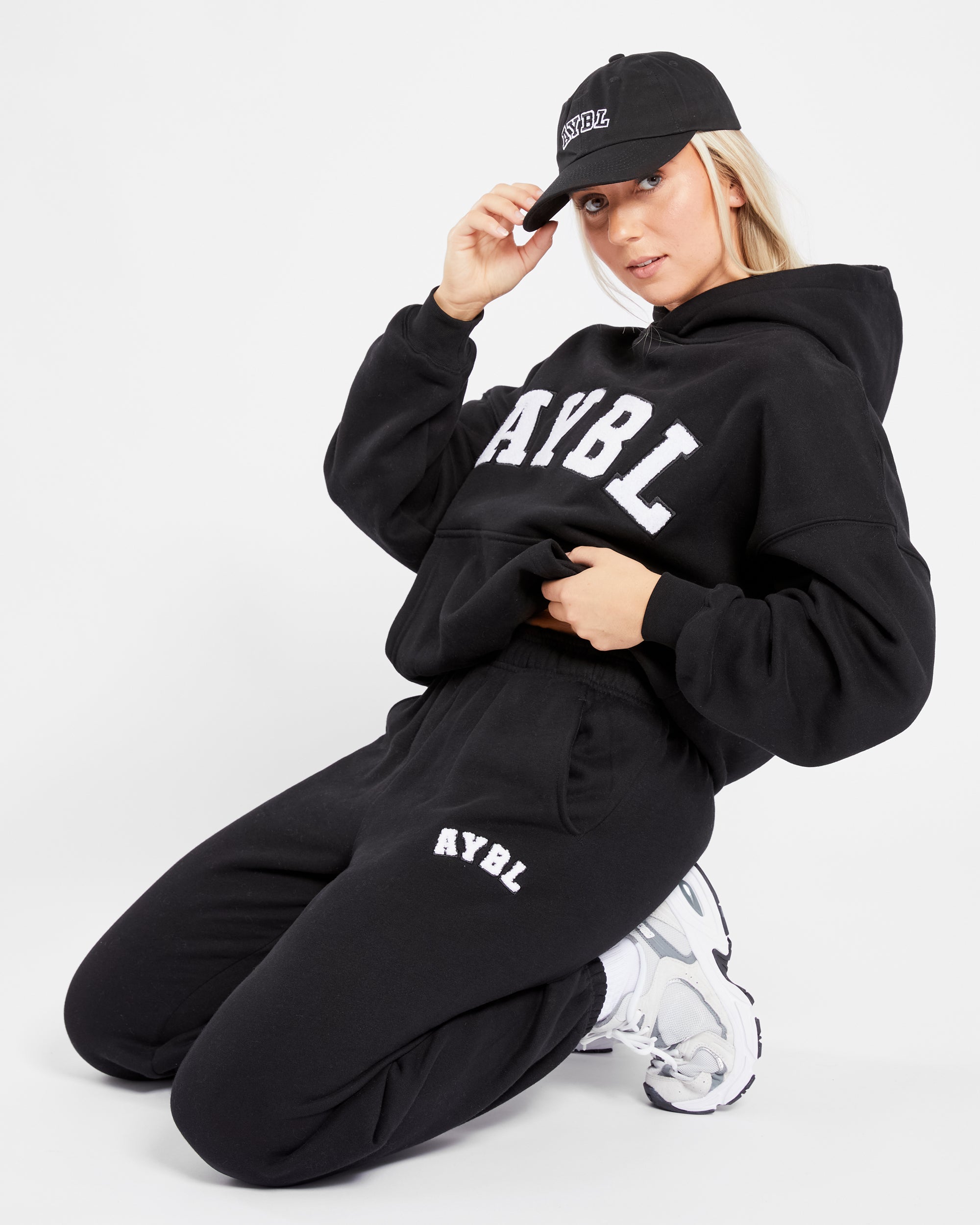 Varsity Oversized Hoodie - Schwarz