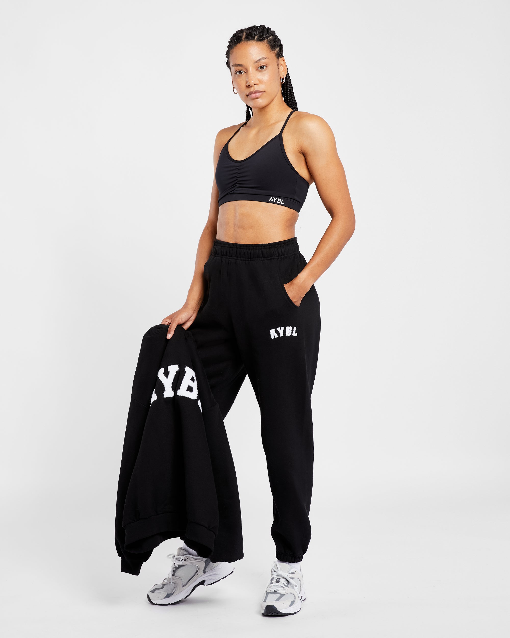 Varsity Oversized Joggers - Schwarz