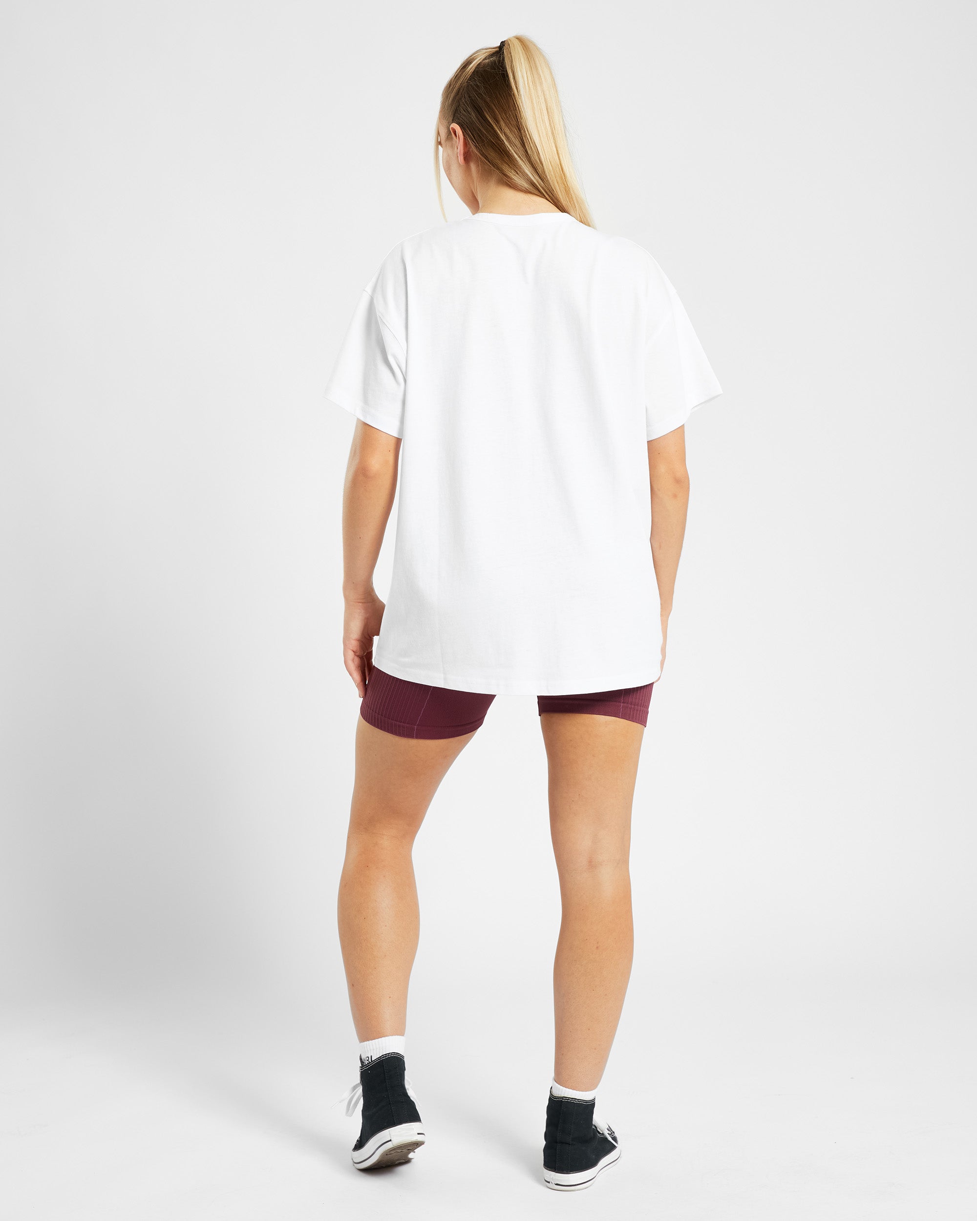 Varsity Oversized T Shirt - Weiß