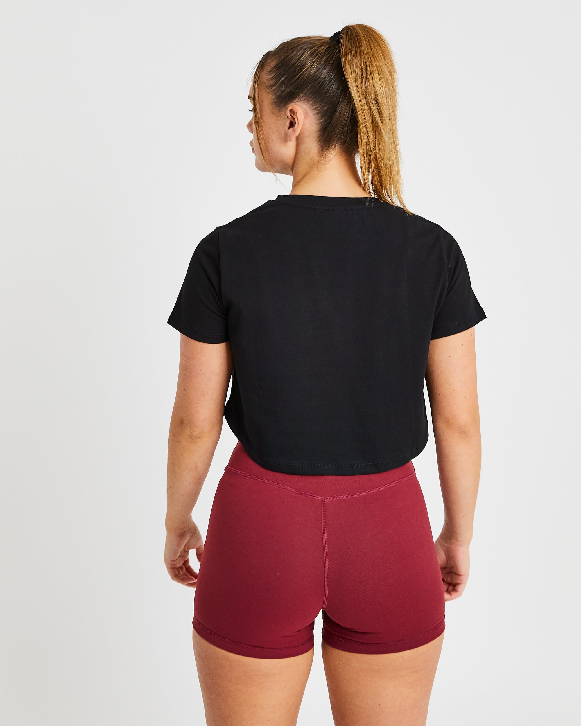 Crop T Shirt - Schwarz