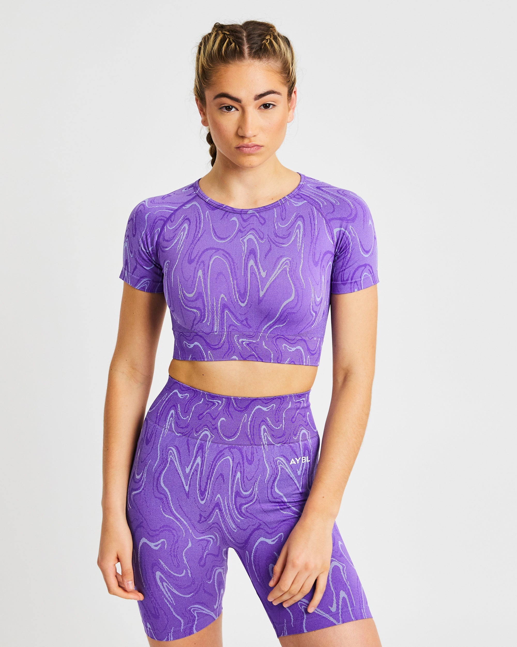 Velocity Seamless Crop Top - Lila