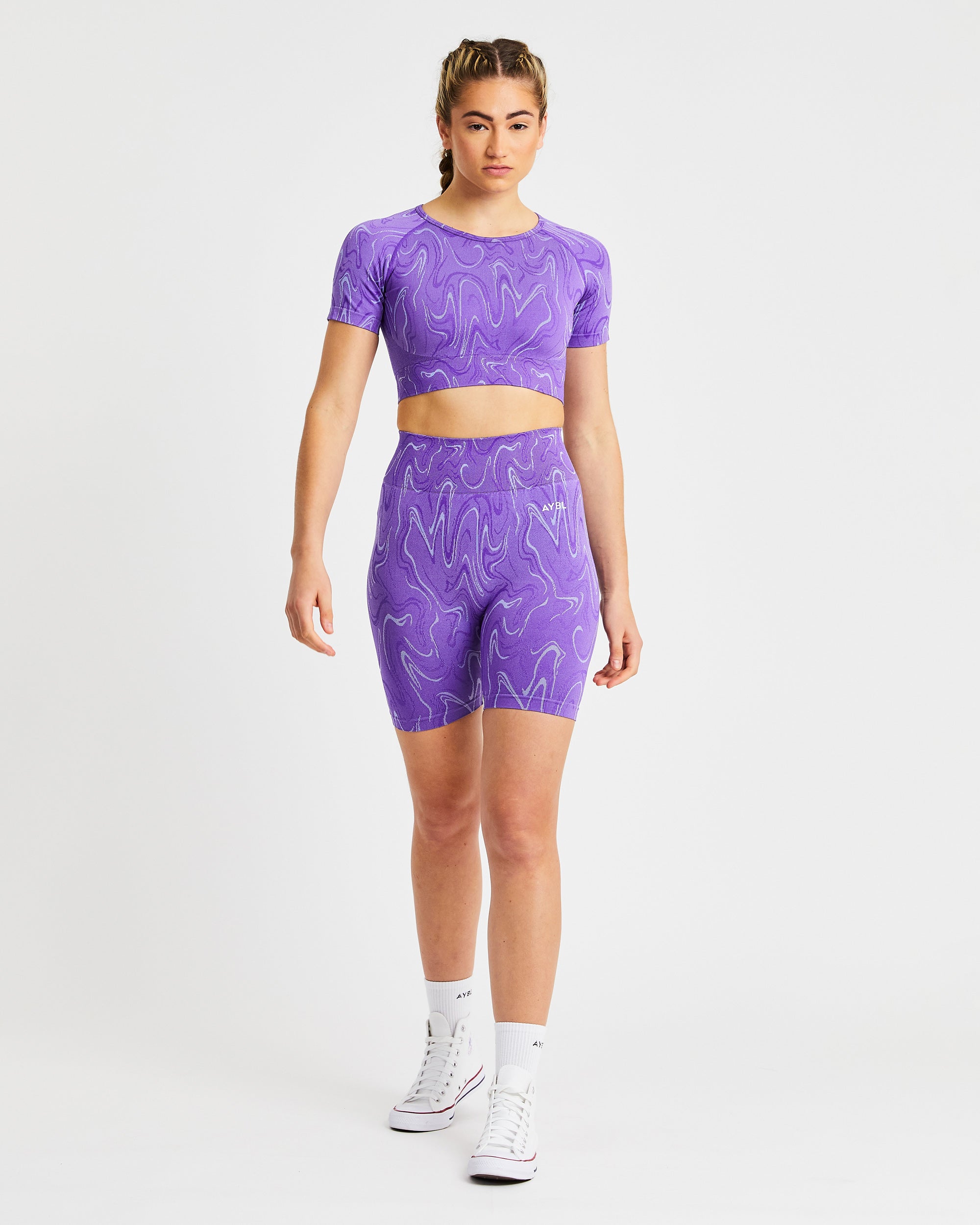 Velocity Seamless Crop Top - Lila