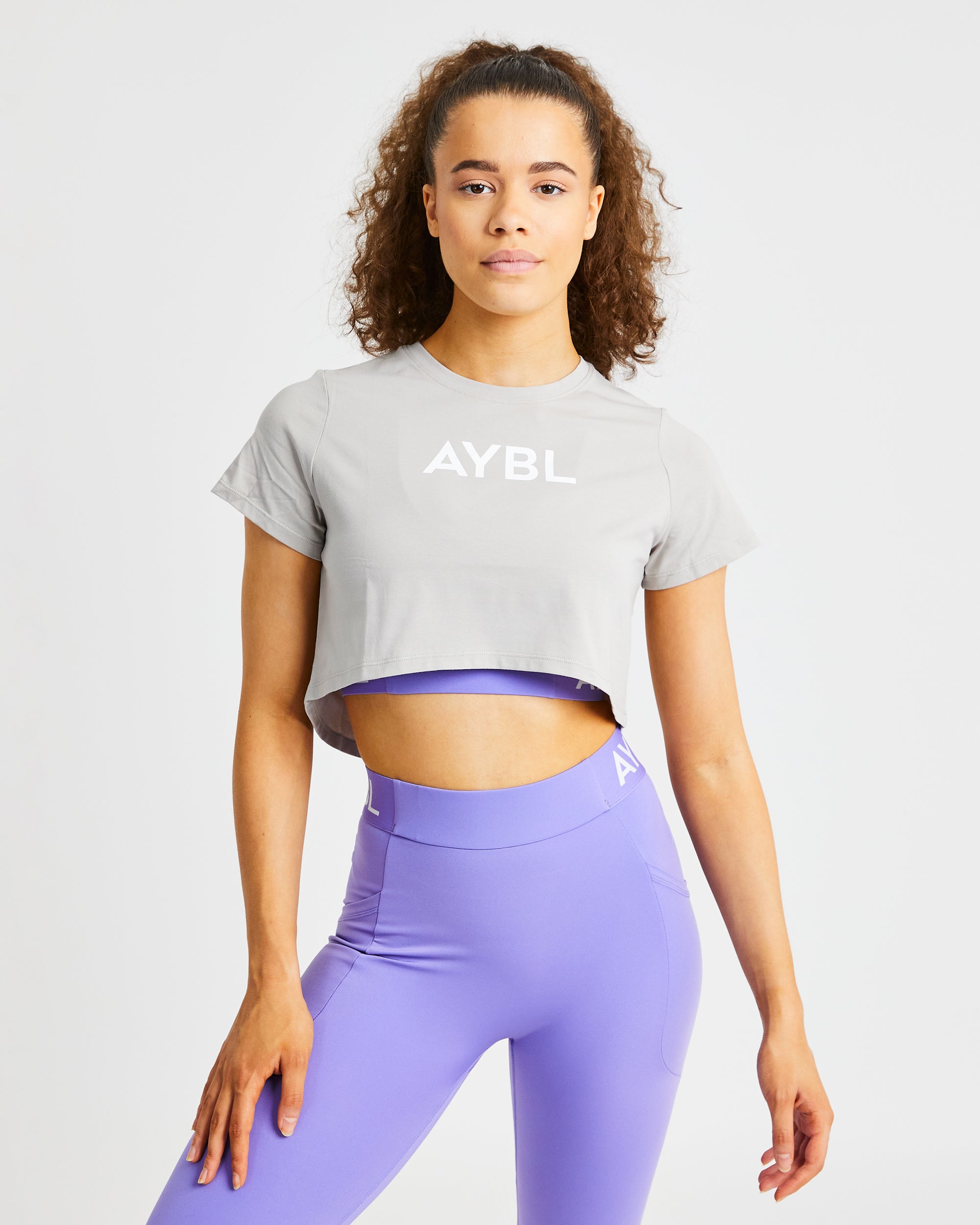 Crop T Shirt - Grau