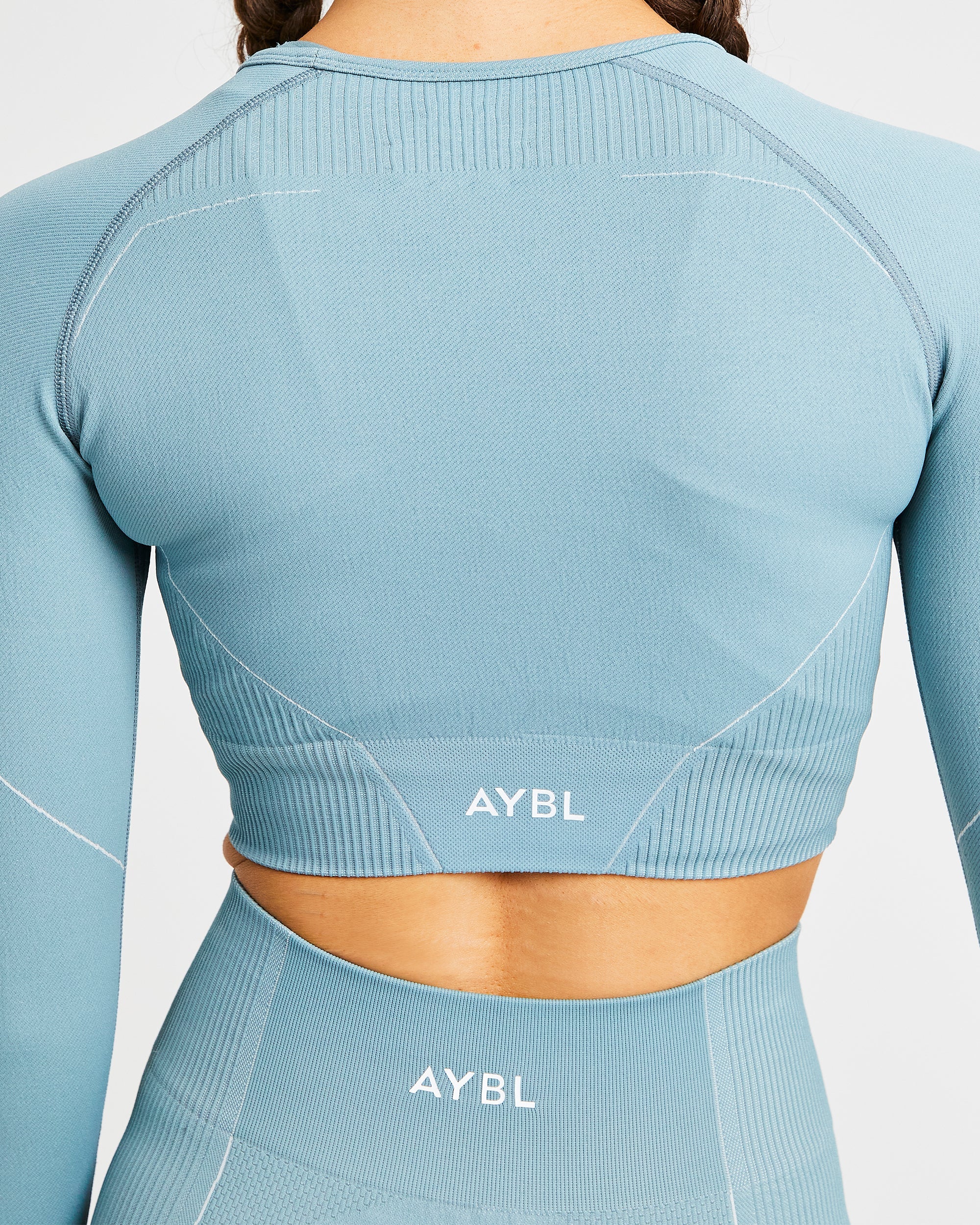 Reflex Seamless Long Sleeve Crop Top - Teal