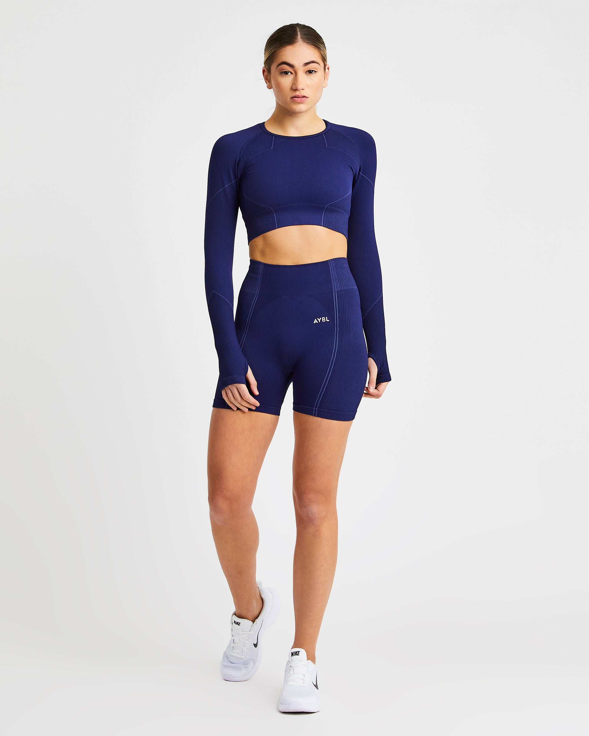 Reflex Seamless Long Sleeve Crop Top - Royal Blau