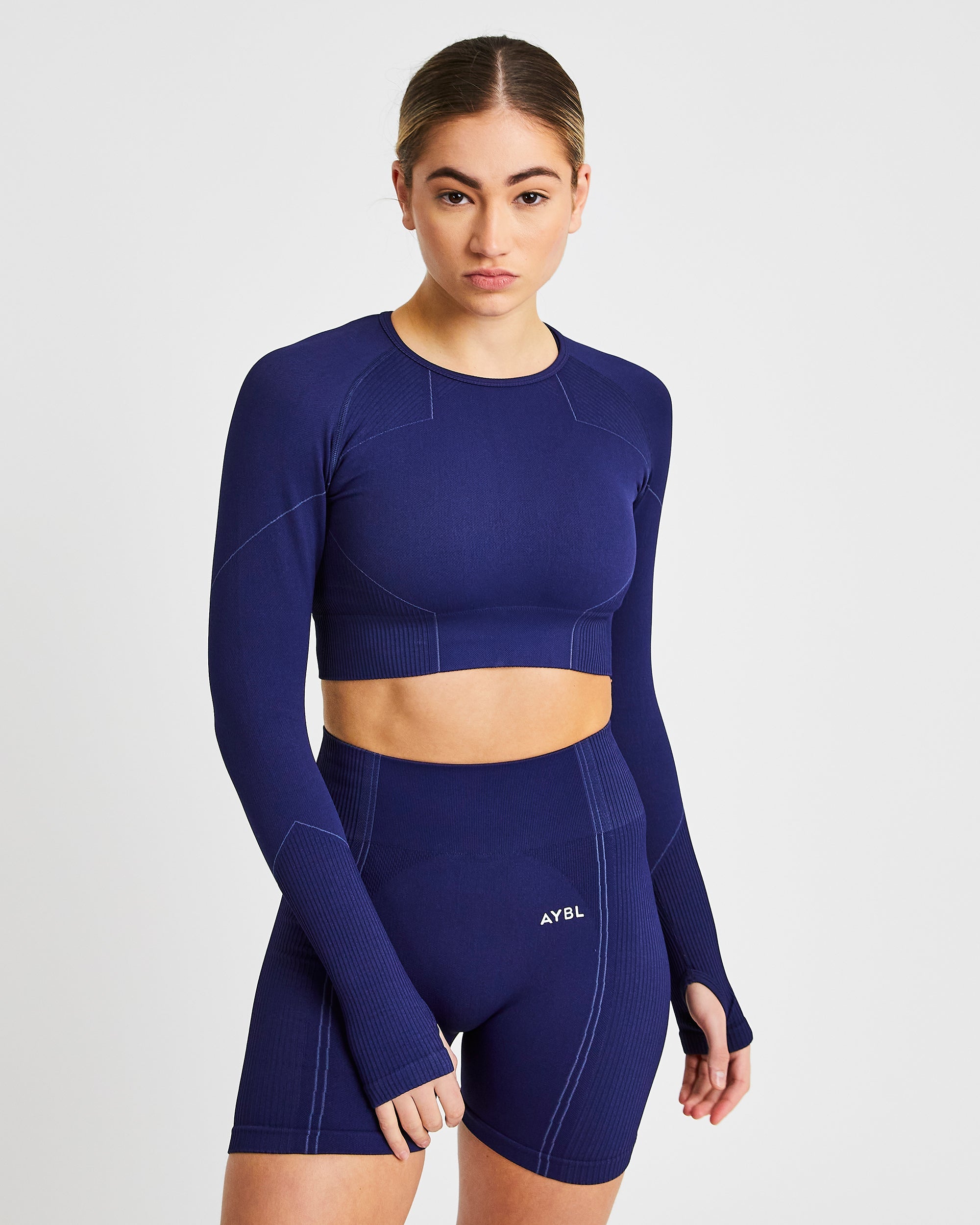 Reflex Seamless Long Sleeve Crop Top - Royal Blau