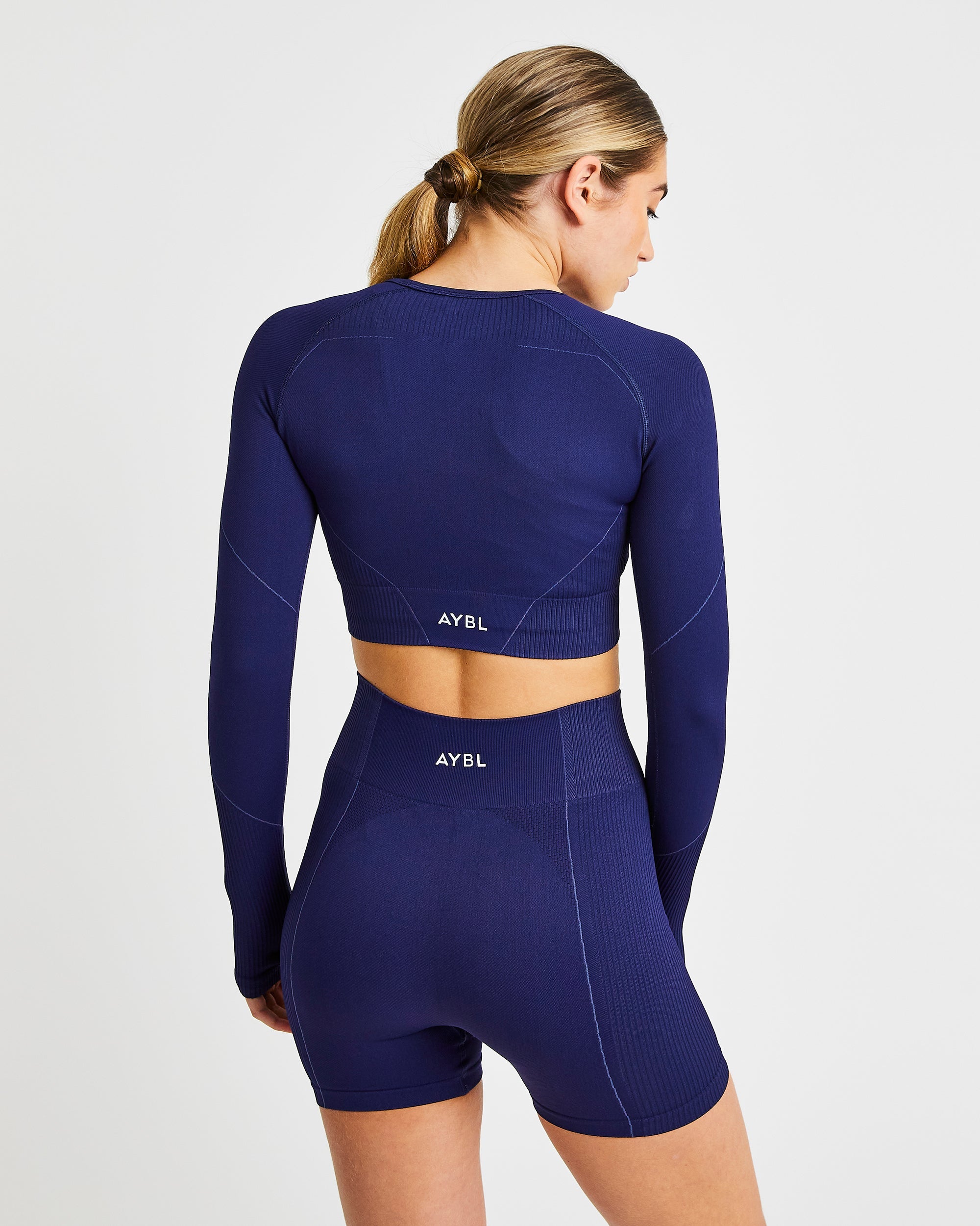 Reflex Seamless Long Sleeve Crop Top - Royal Blau