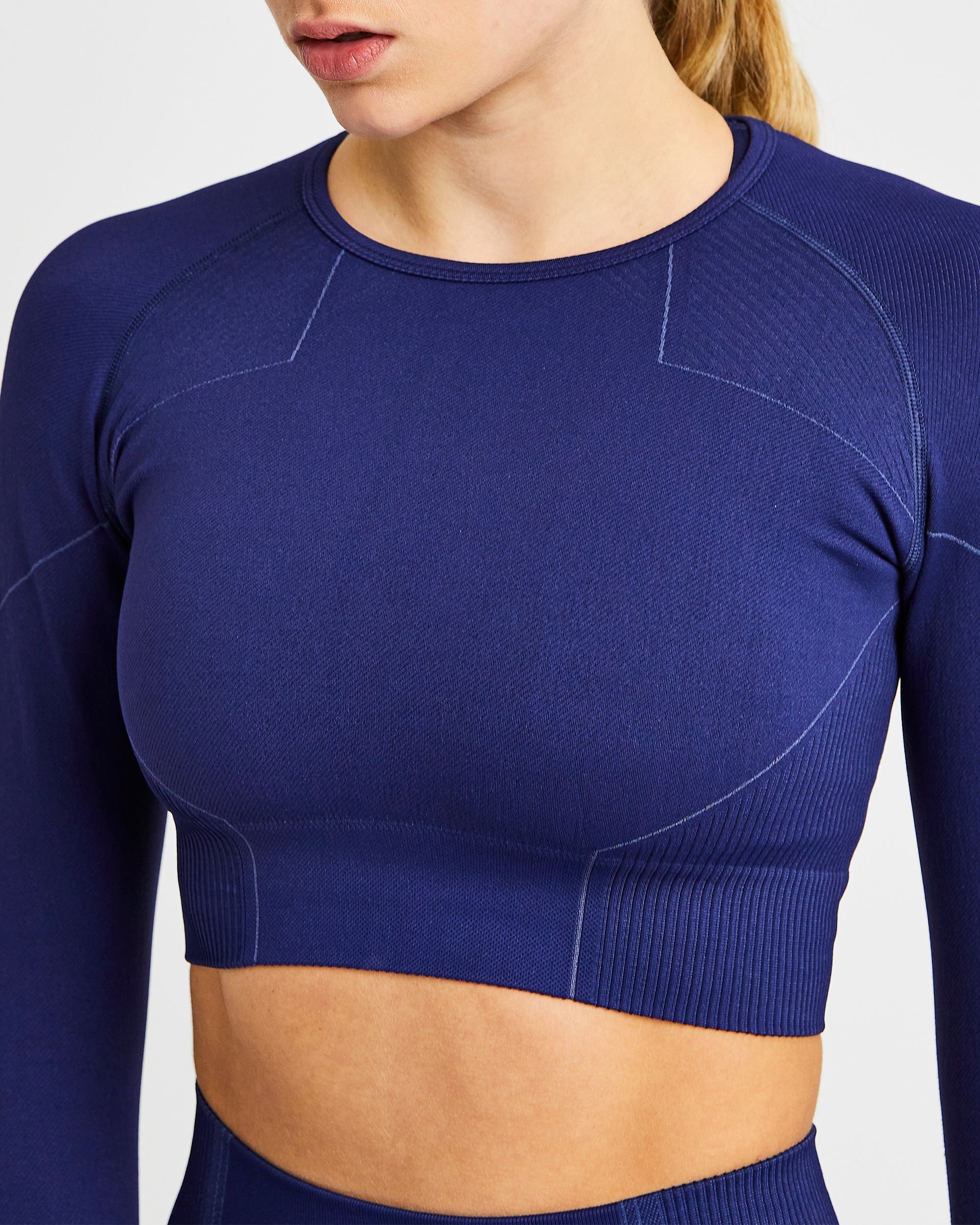 Reflex Seamless Long Sleeve Crop Top - Royal Blau