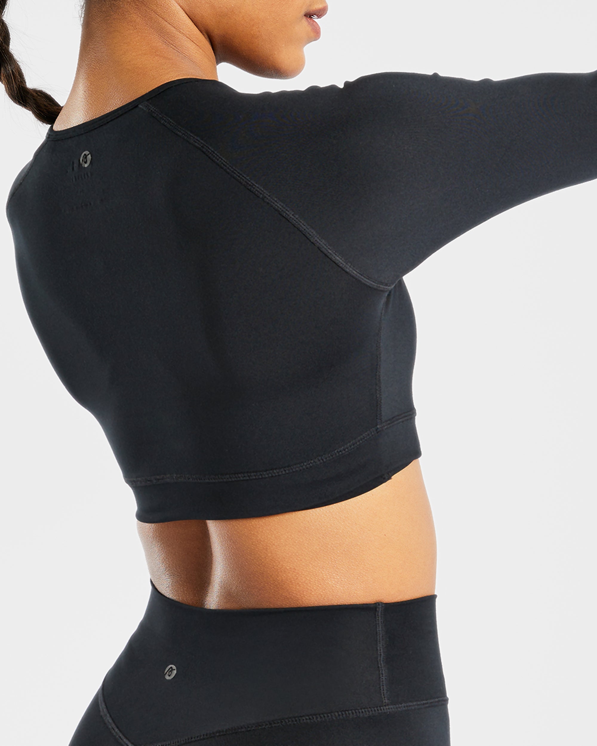 Staple Long Sleeve Crop Top - Schwarz