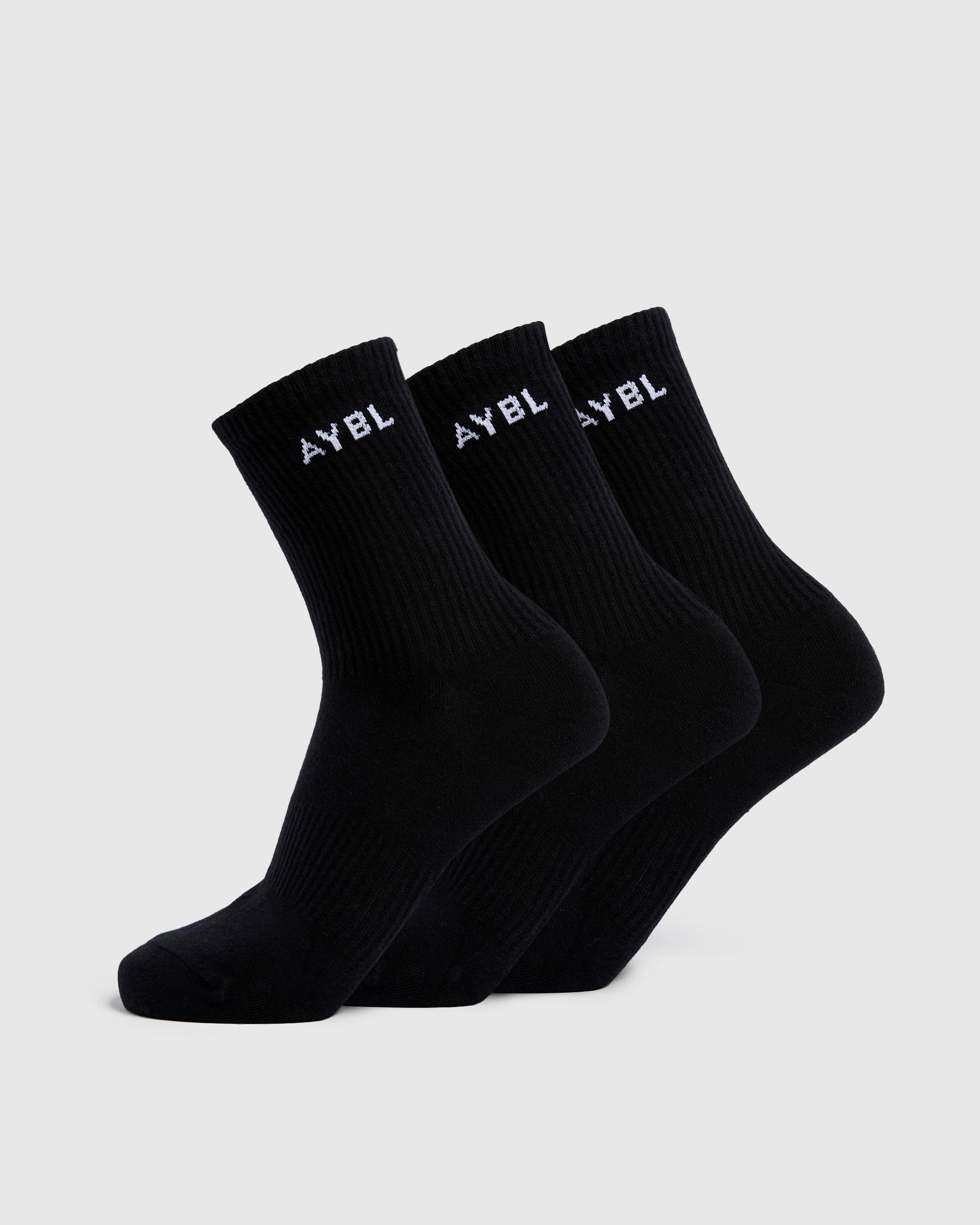 Everyday Crew Socks (3 Pack) - Schwarz